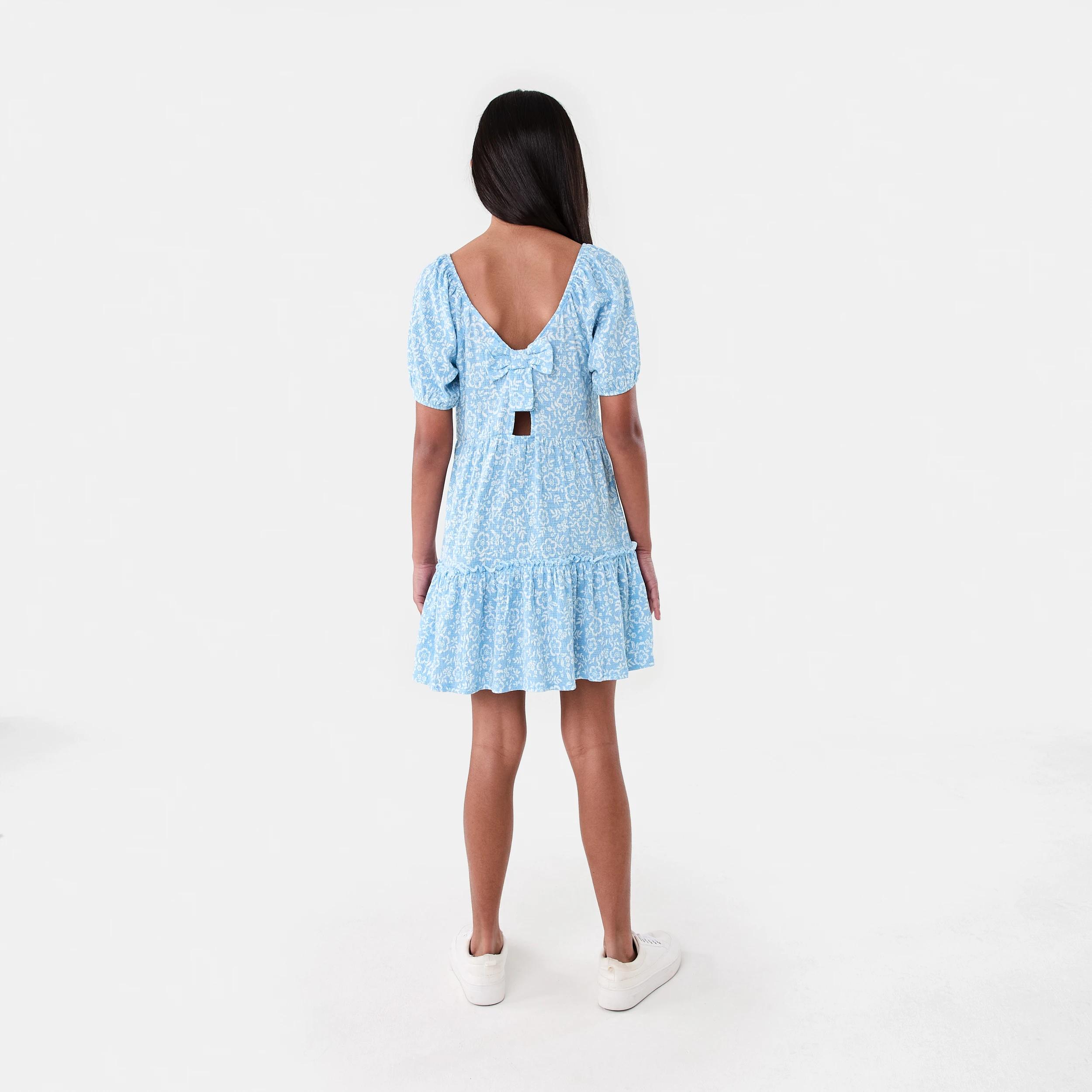 8 Crinkle Dress Blu Floral, 8 of 8