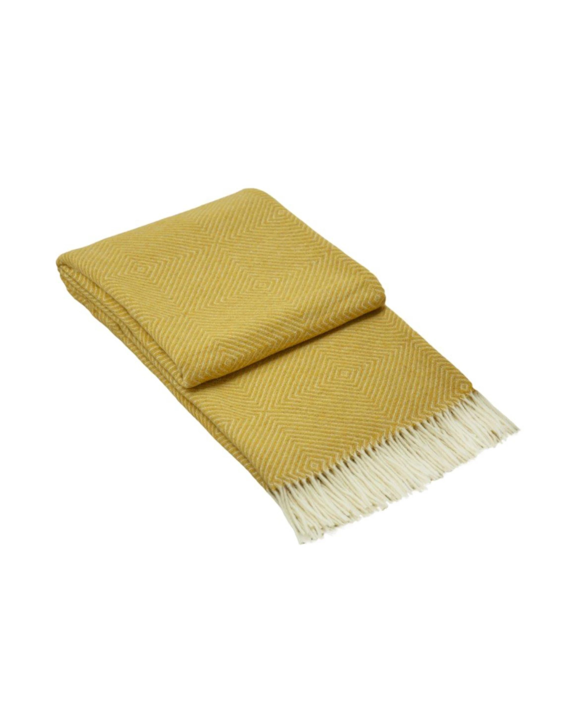 1 Codu Hampton Merino Wool Blend Throw Rug Home Decor Mustard, 1 of 7