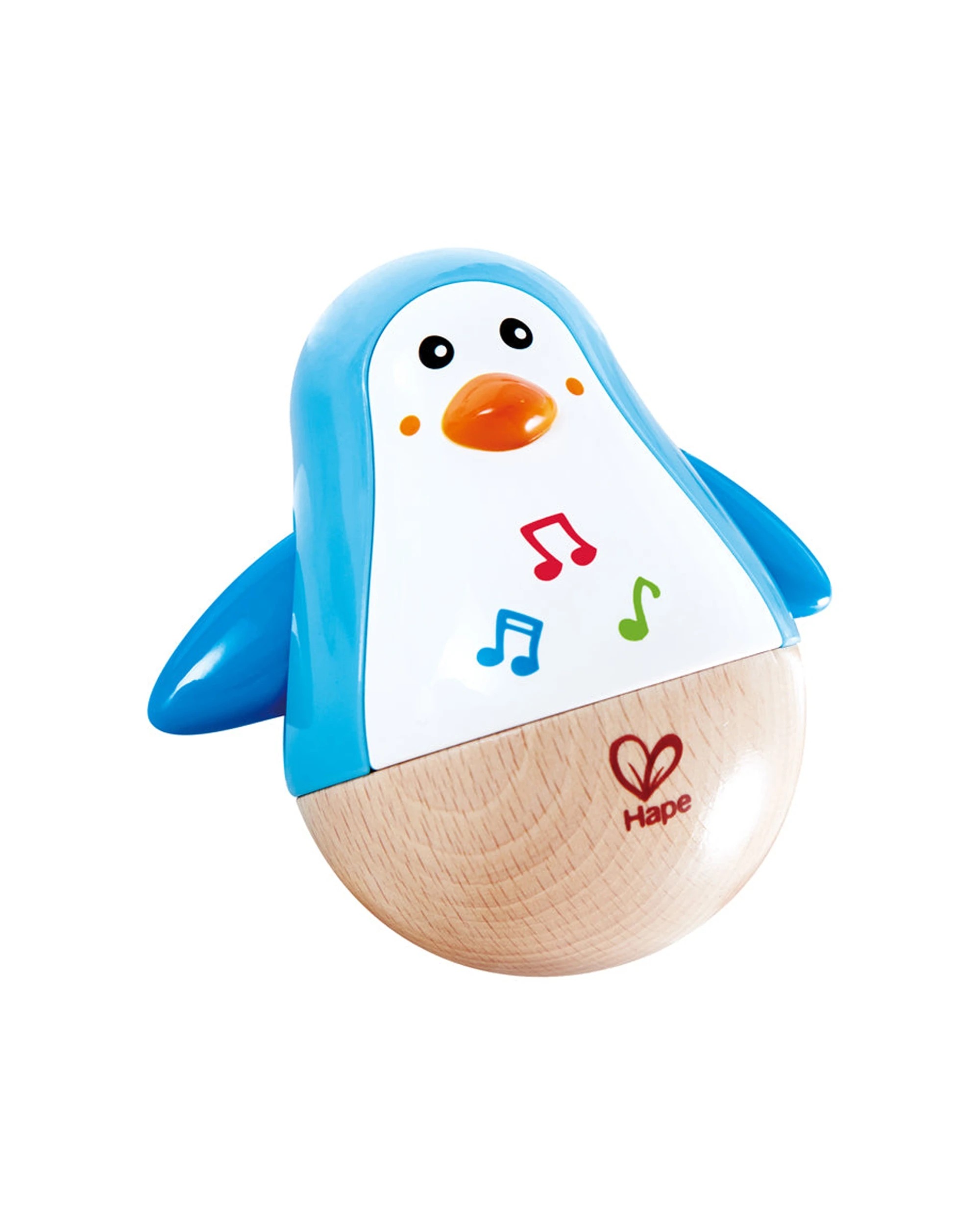 1 Hape Penguin Musical Wobbler Musical Baby Toddler Toy With Soothing Sounds - Blue, 1 of 3