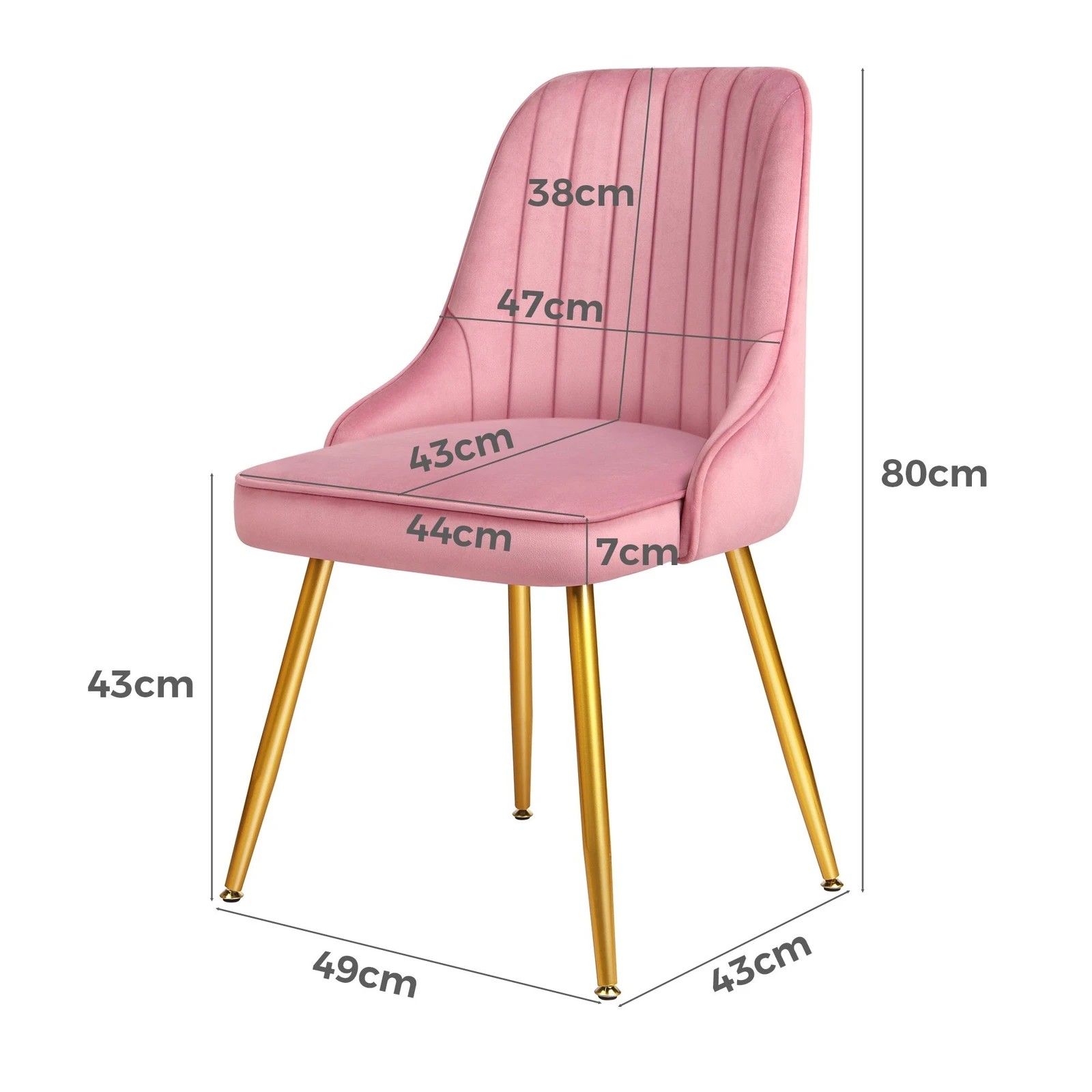 8 Alfordson 2x Dining Chairs Kitchen Accent Lounge Padded Tufted Seat Velvet - Pink, 8 of 10
