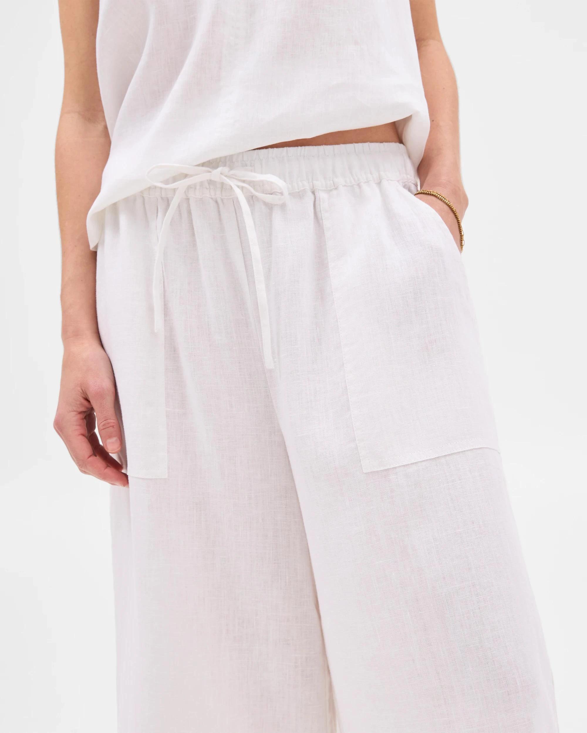 4 Target European Linen Cropped Pants WHITE, 4 of 7