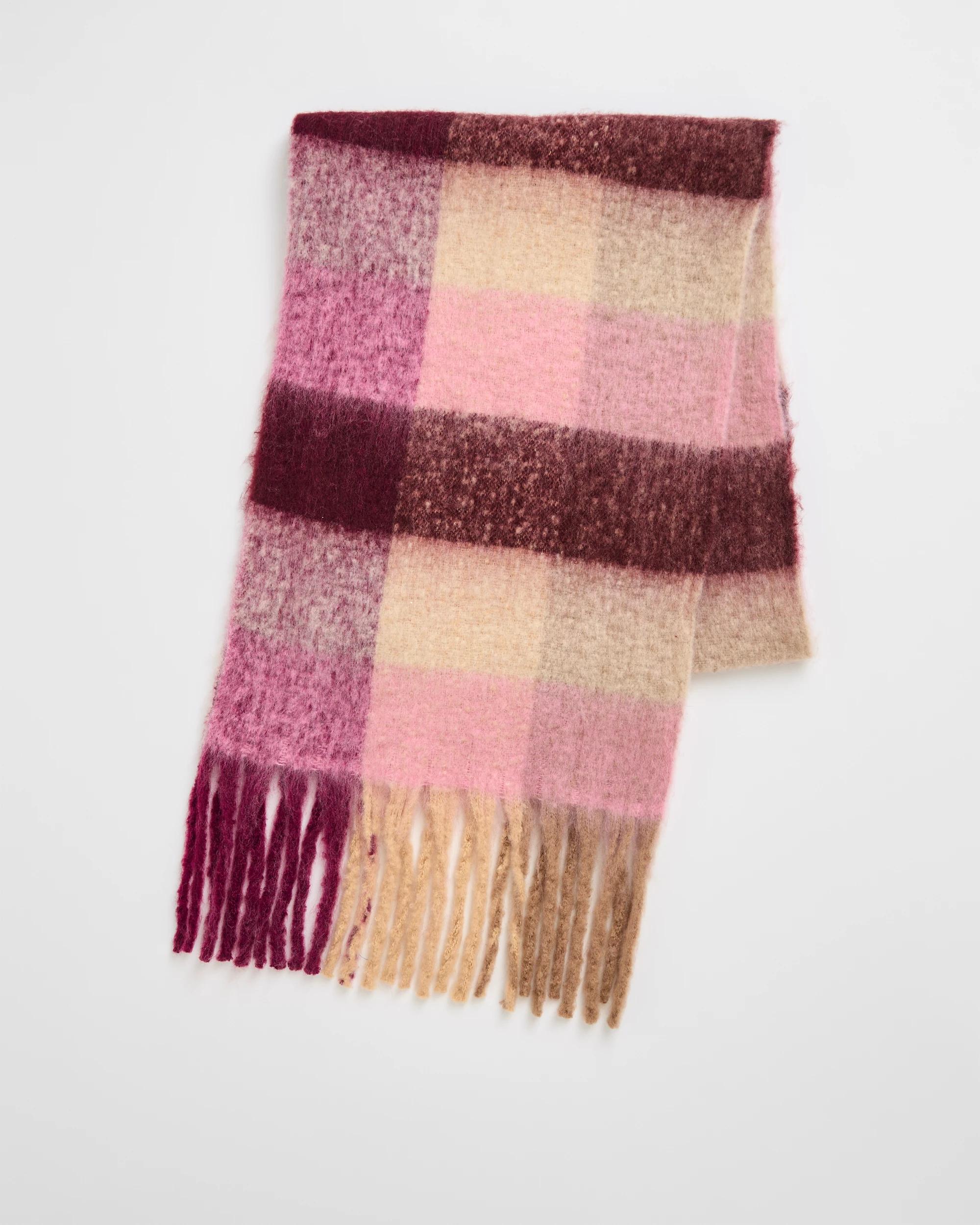 1 Target Woman Brushed Check Scarf PINK, 1 of 1