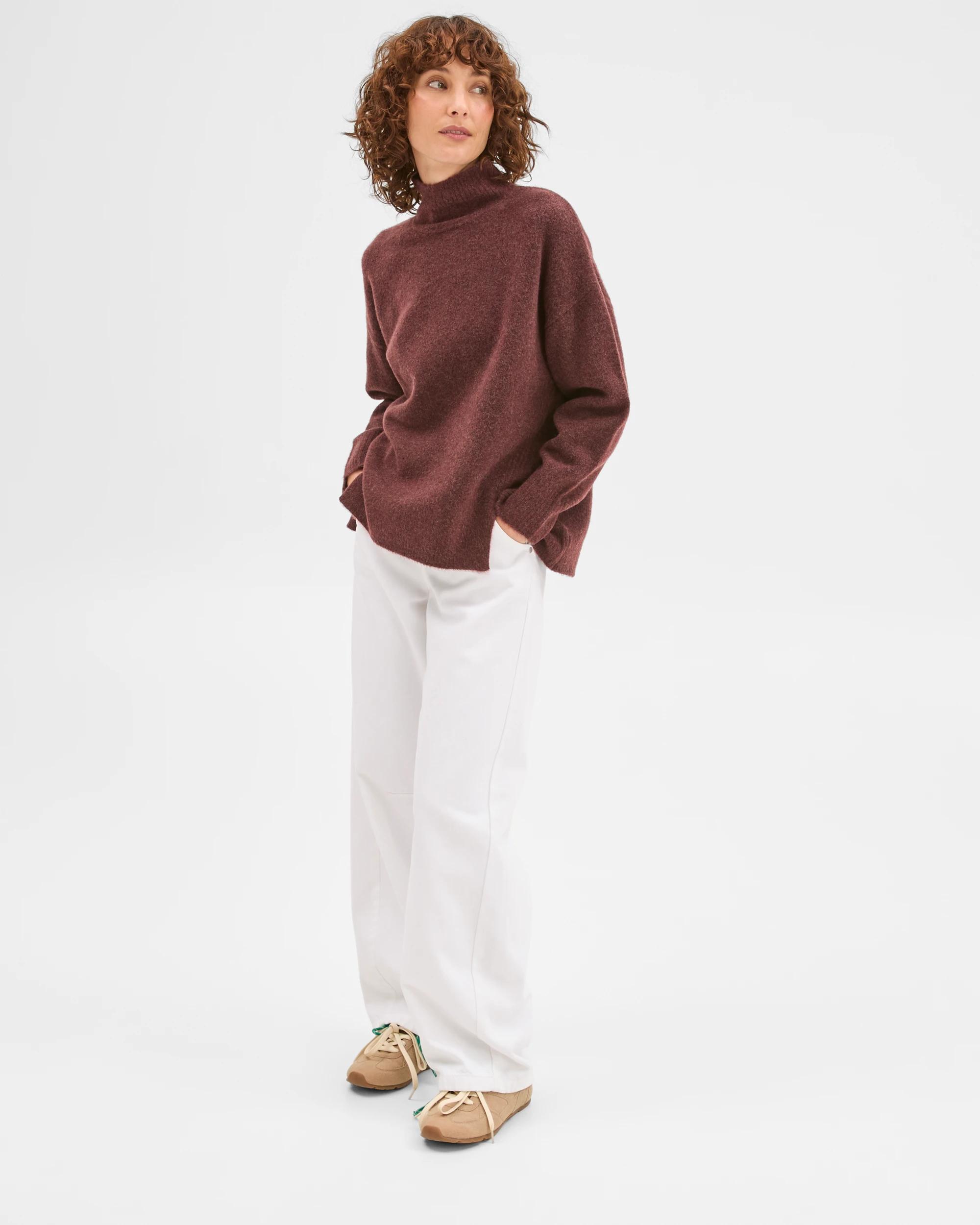 3 Target Woman Super Soft Mock Neck Jumper BURGUNDY, 3 of 7