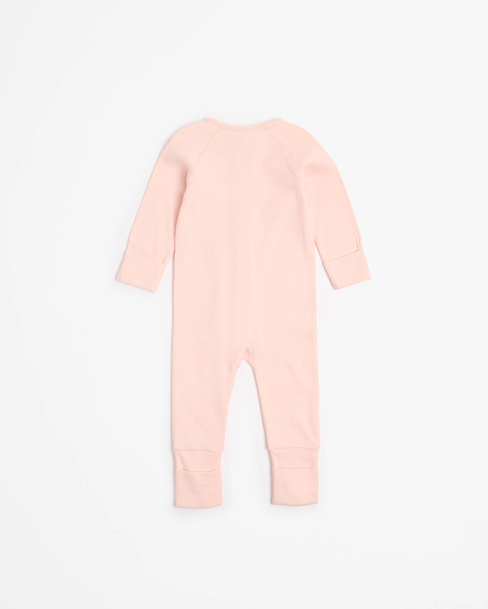 3 Target Organic Cotton Baby Pointelle Zip Coverall PINK, 3 of 3