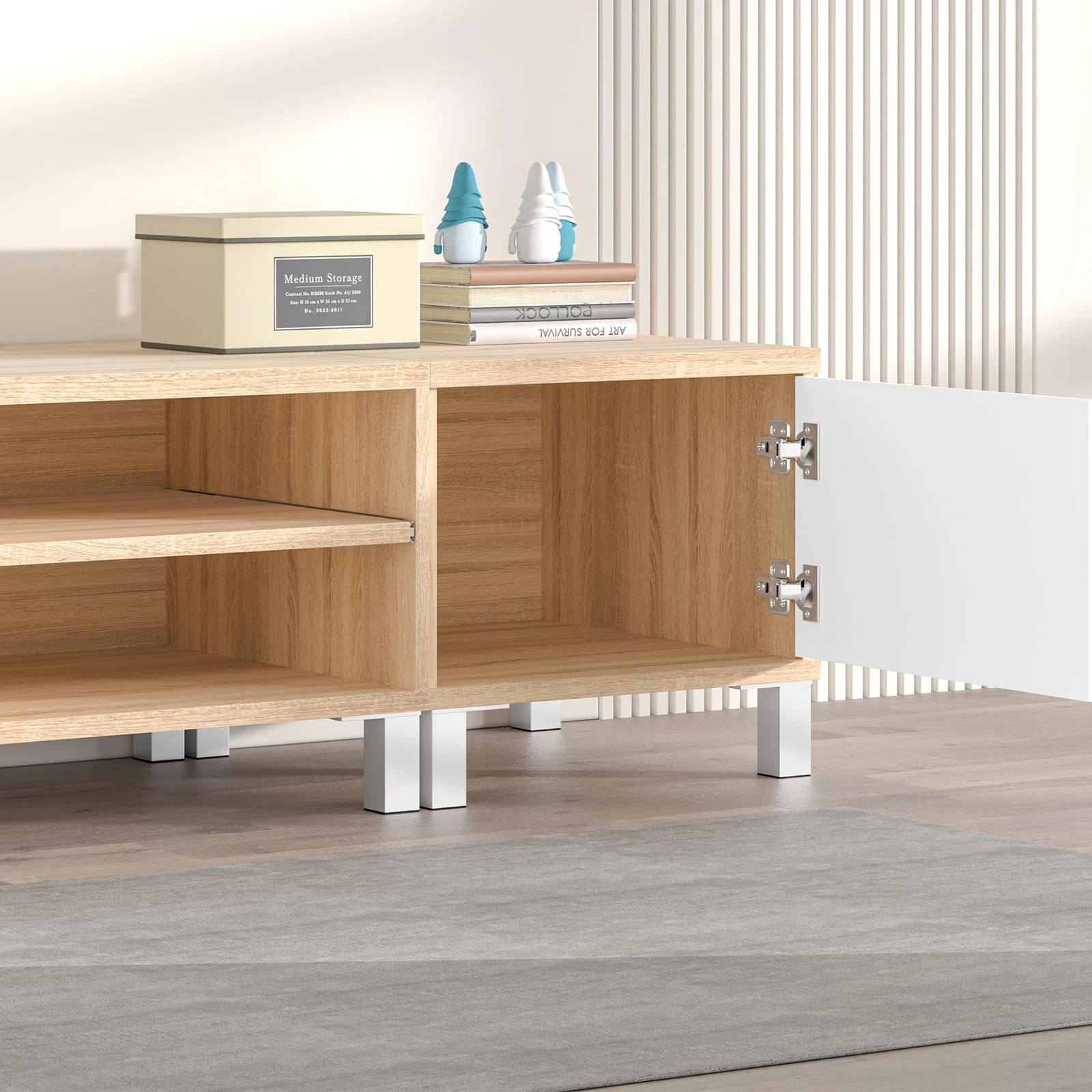 4 Alfordson Entertainment Unit TV Cabinet Stand Storage Drawer 190cm - Wood, 4 of 10