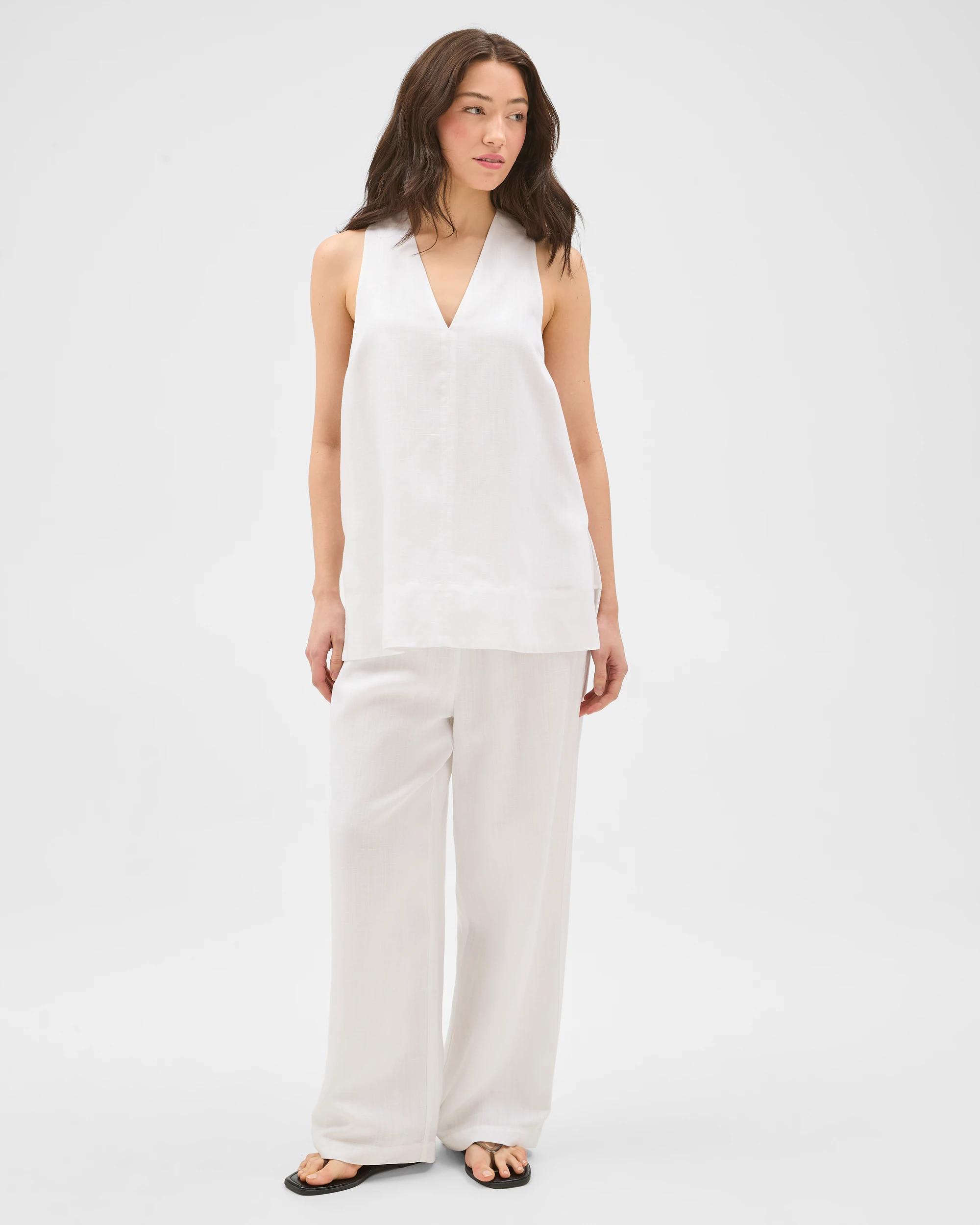 1 Lily Loves V-Neck Tunic Top WHITE, 1 of 7