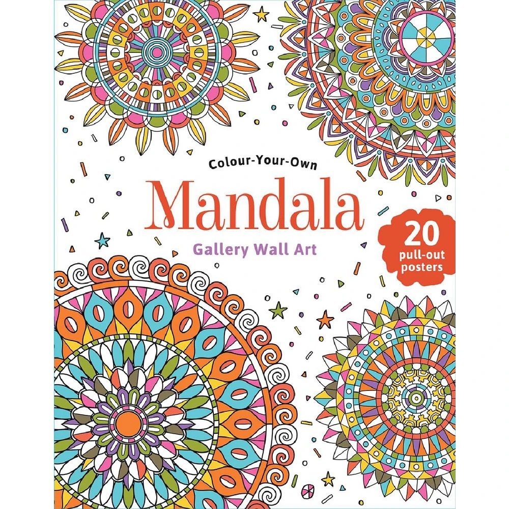 1 Colour-Your-Own Gallery Wall Art Colouring Book Mandala, 1 of 3