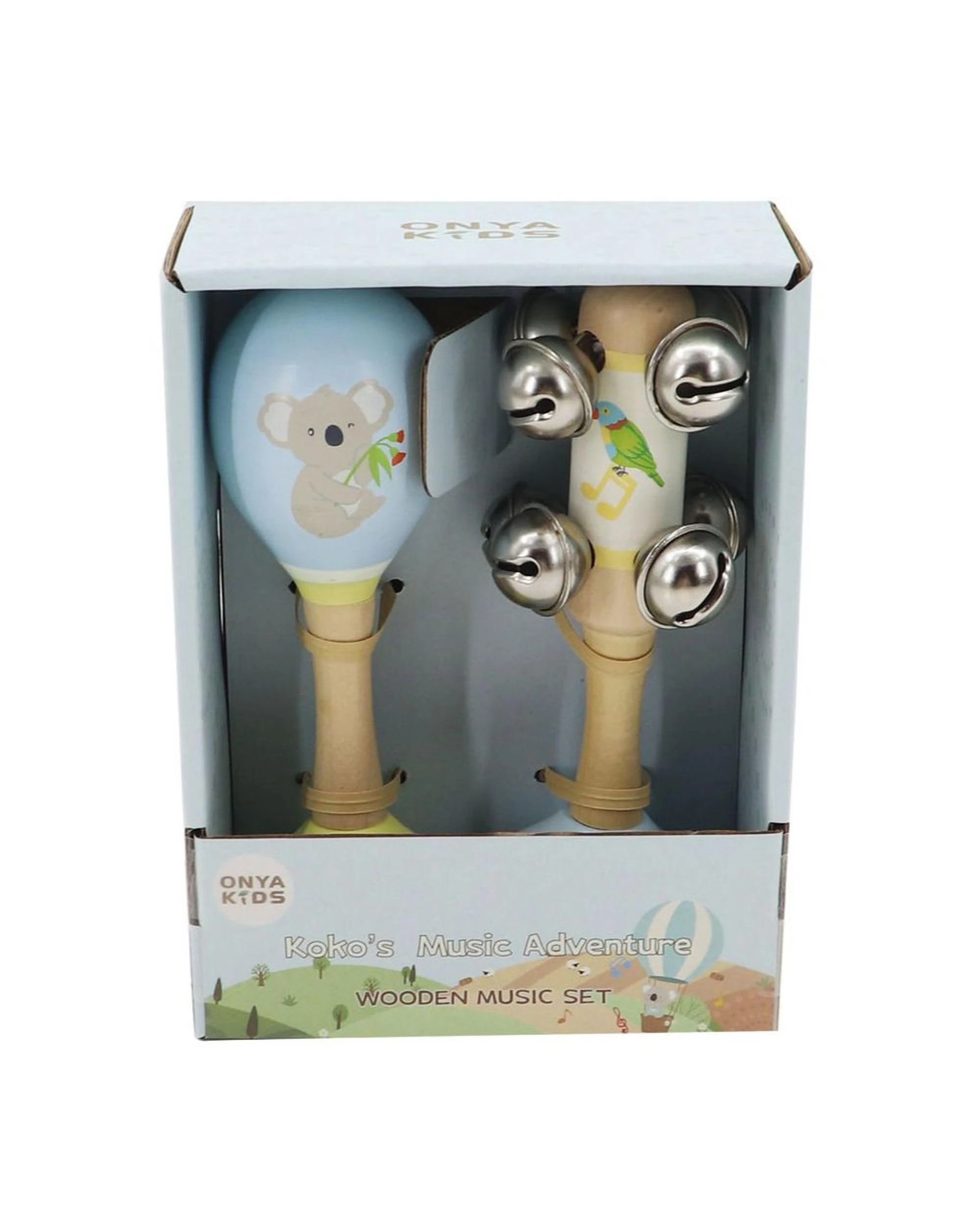 1 Onya Kids Koko's Music Adventure Koala and Rainbow Lorikeet Wooden Music 2 Piece Set, 1 of 5