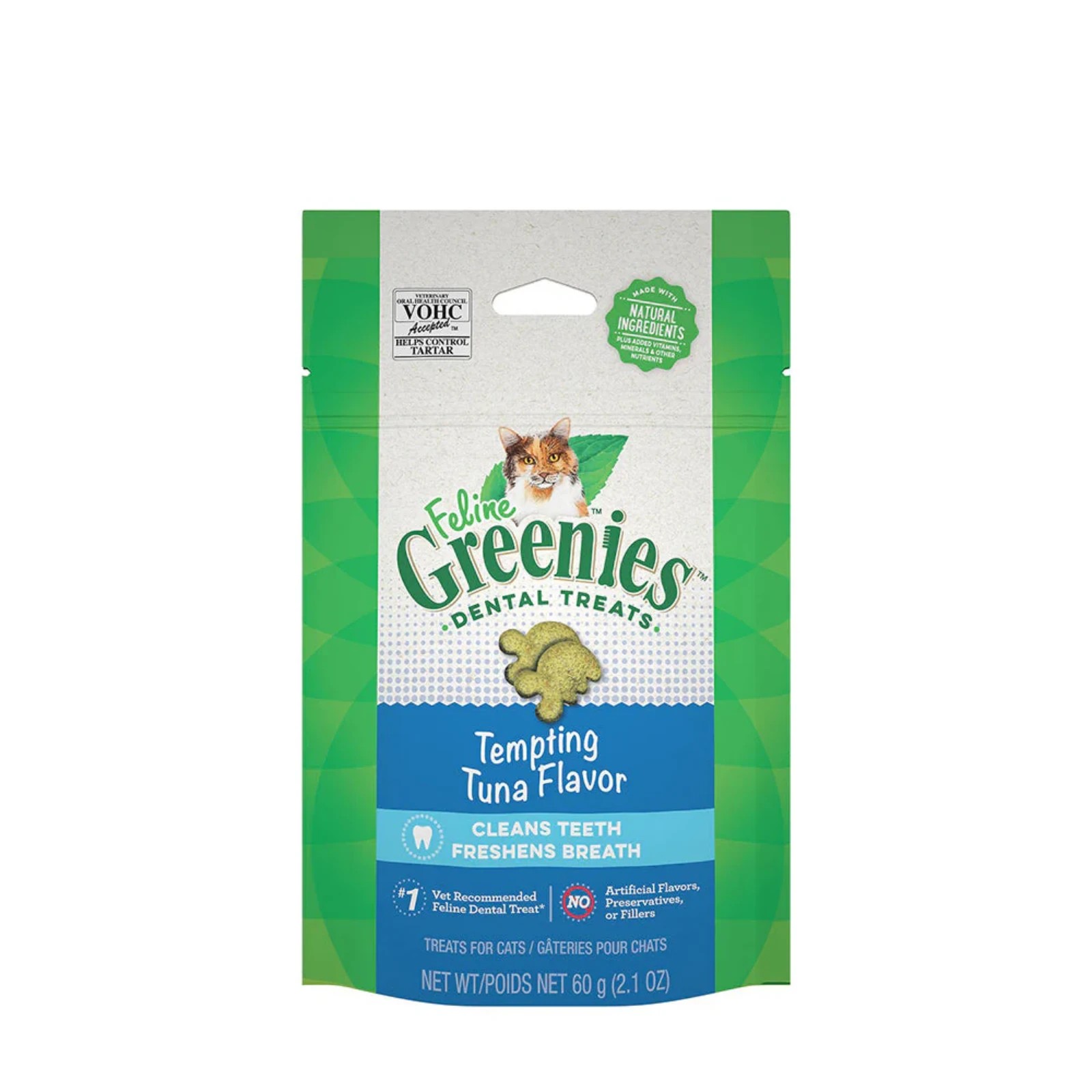 1 Greenies Cat Treats Dental Tempting Tuna 60g, 1 of 2
