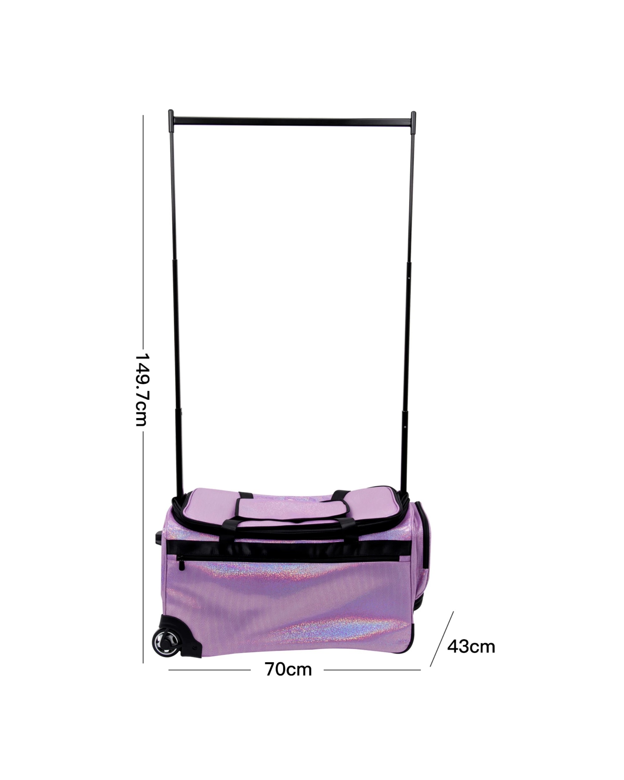 10 Advwin 26" Rolling Dance Bag with Instant Changing Design Glitter - Purple, 10 of 10