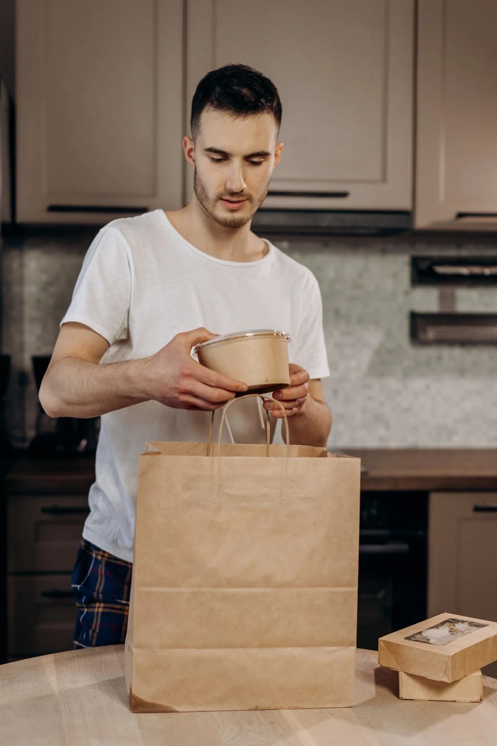 1 Huhtamaki 50 Pack Twisted Handle Kraft Paper Bags Size Midi - Brown - Brown, 1 of 3