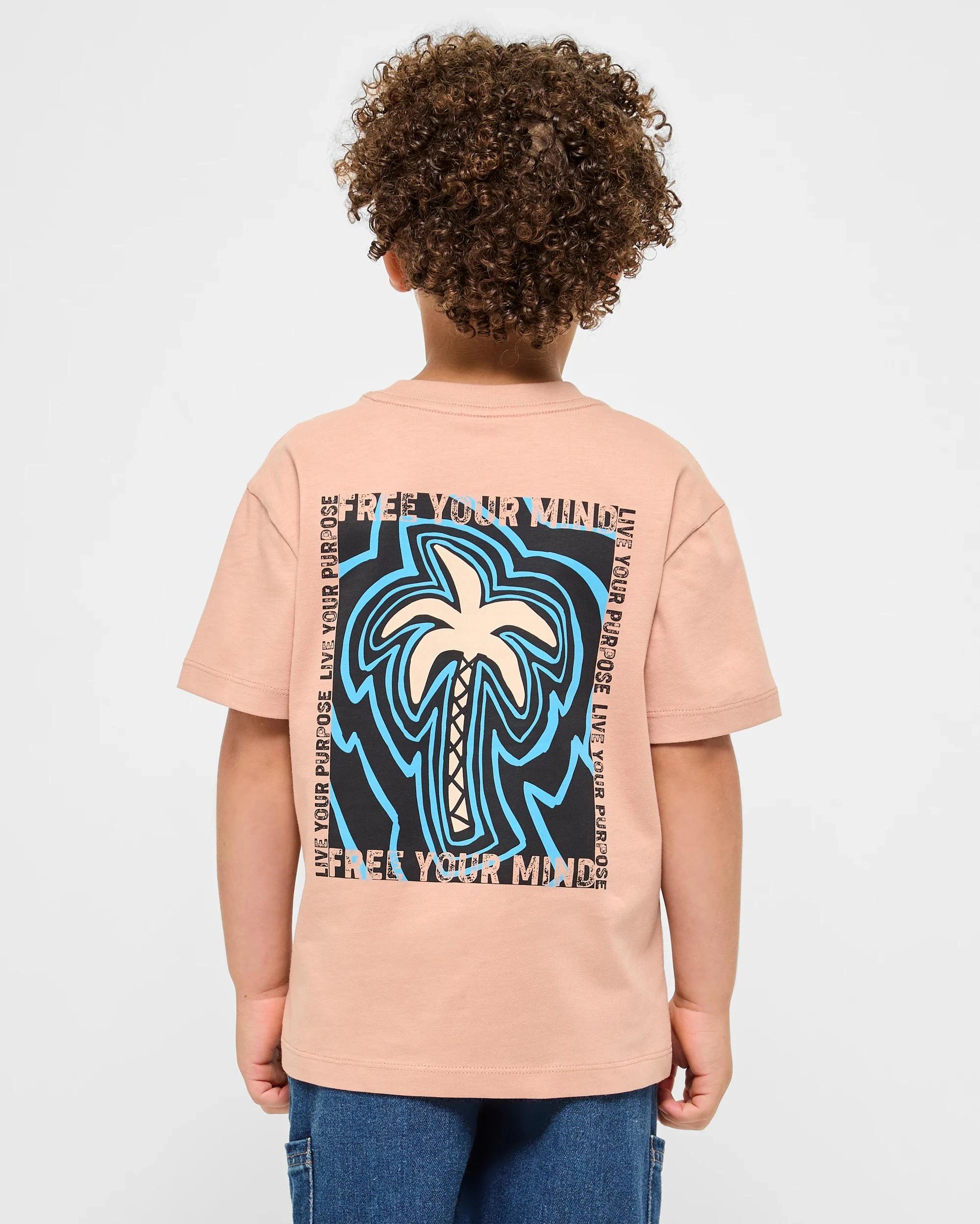 3 Target Kids Australian Cotton Short Sleeve T-Shirt BROWN FREE YOUR MIND, 3 of 5