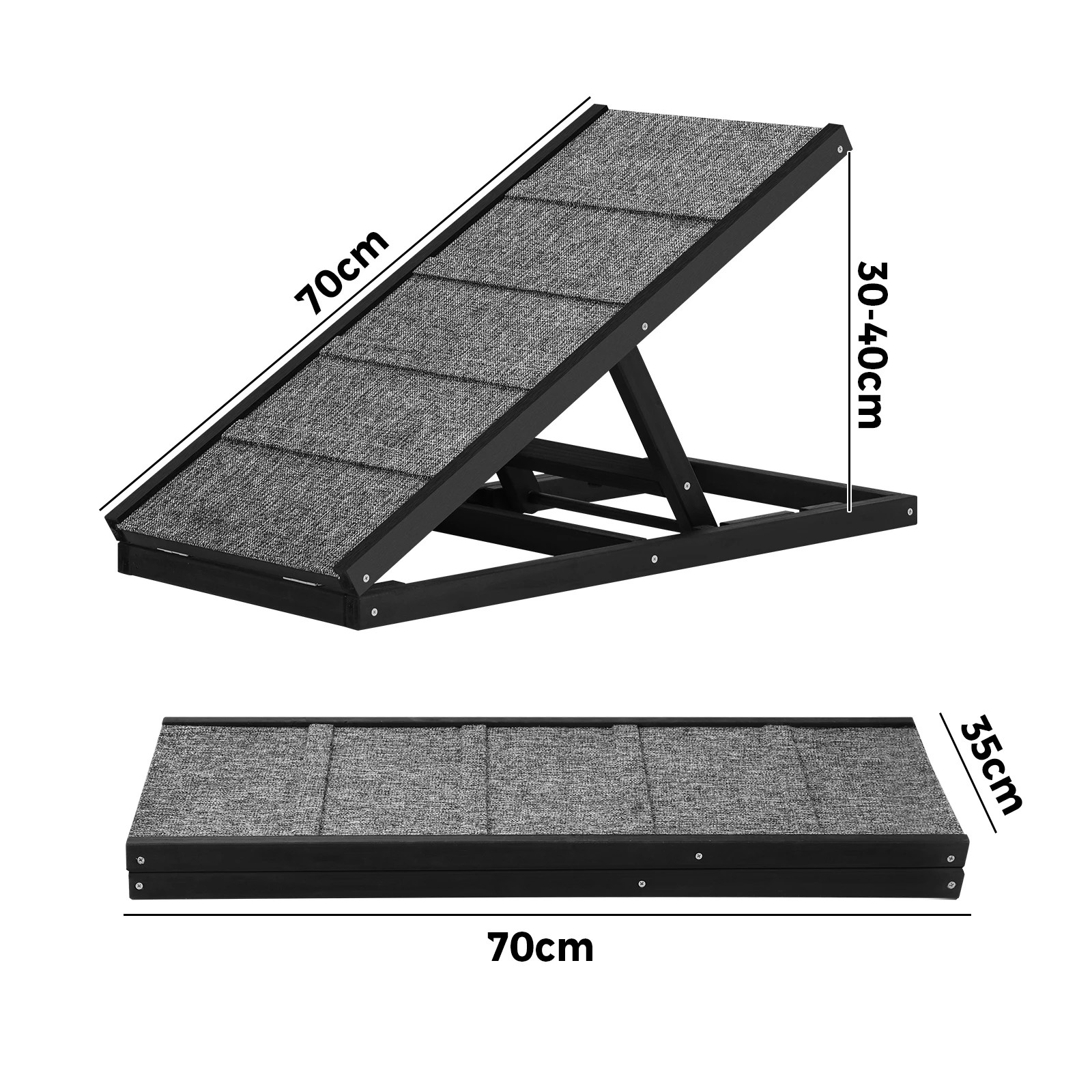 10 Alopet Dog Pet Ramp Adjustable Height Dogs Stairs Bed Sofa Car Foldable 70cm - Black, 10 of 10
