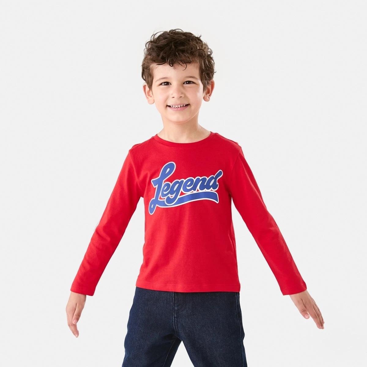 1 Long Sleeve Print T-shirt Red Legend, 1 of 8