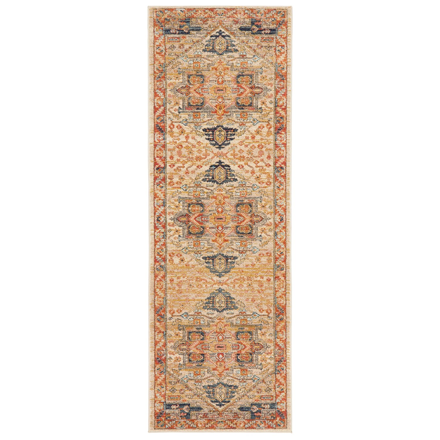 2 Common Ground Rugs Eterna 850 300x80cm - Medium Runner Power Loomed Pet Friendly Rug - Beige, 2 of 9
