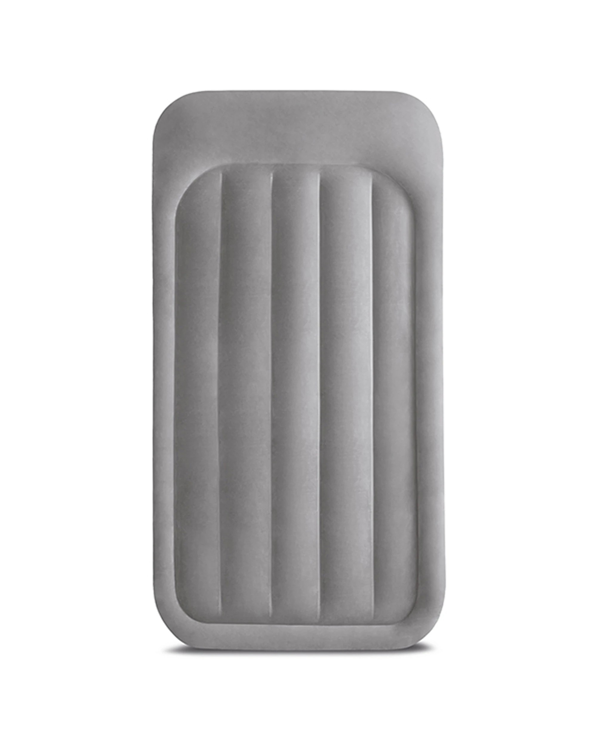 4 Intex Deluxe Inflatable Airbed w/ Fiber-Tech Pillow Rest - Twin Bed - Grey, 4 of 8