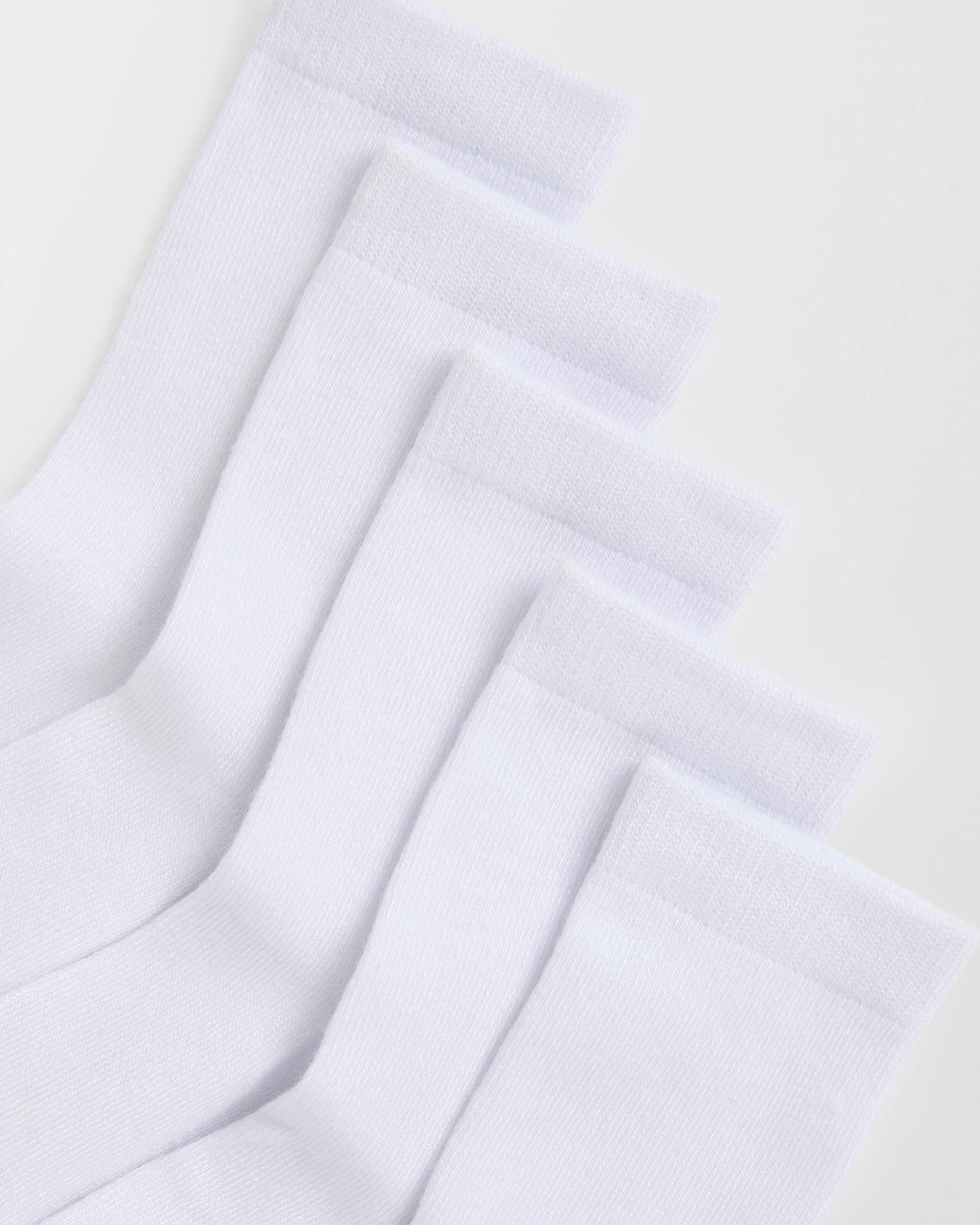 2 Maxx Bamboo 5 Pack Crew School Socks WHITE, 2 of 3