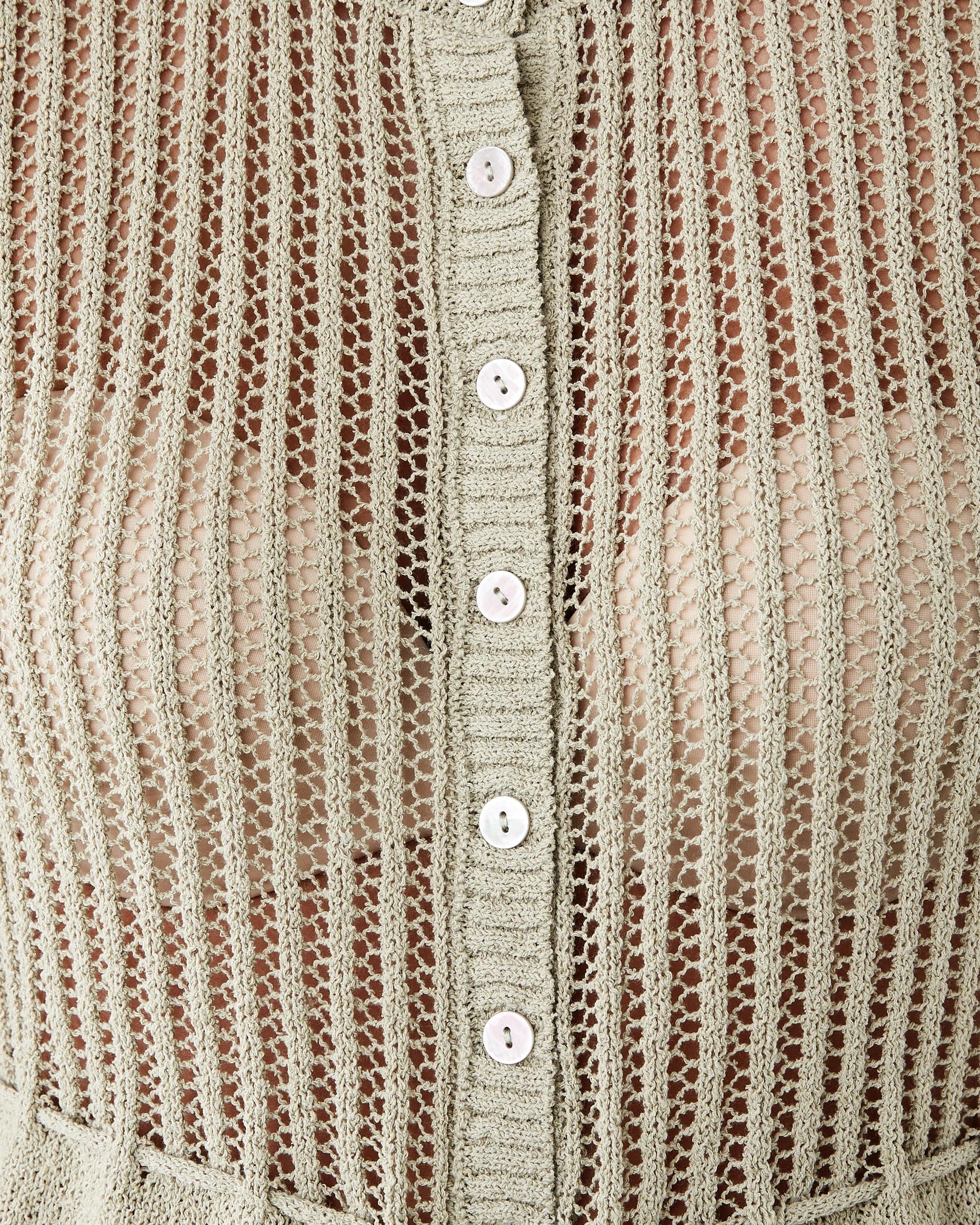 6 Short Sleeve Waist Tie Top Elm Green, 6 of 7