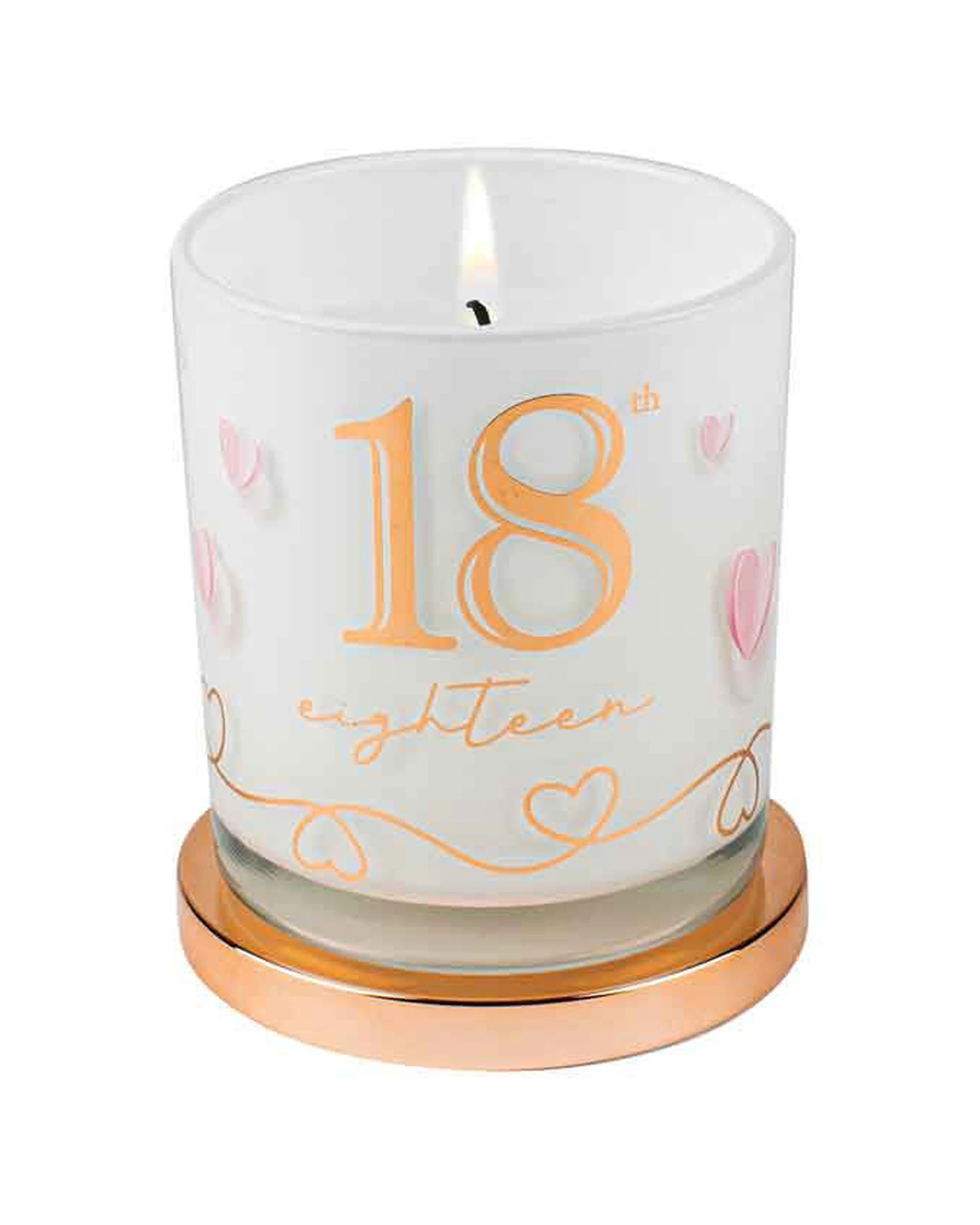 1 Lmd 18th Birthday Party Candle Vanilla Scented Round Gold 9cm Home Fragrance Candle - White, 1 of 3