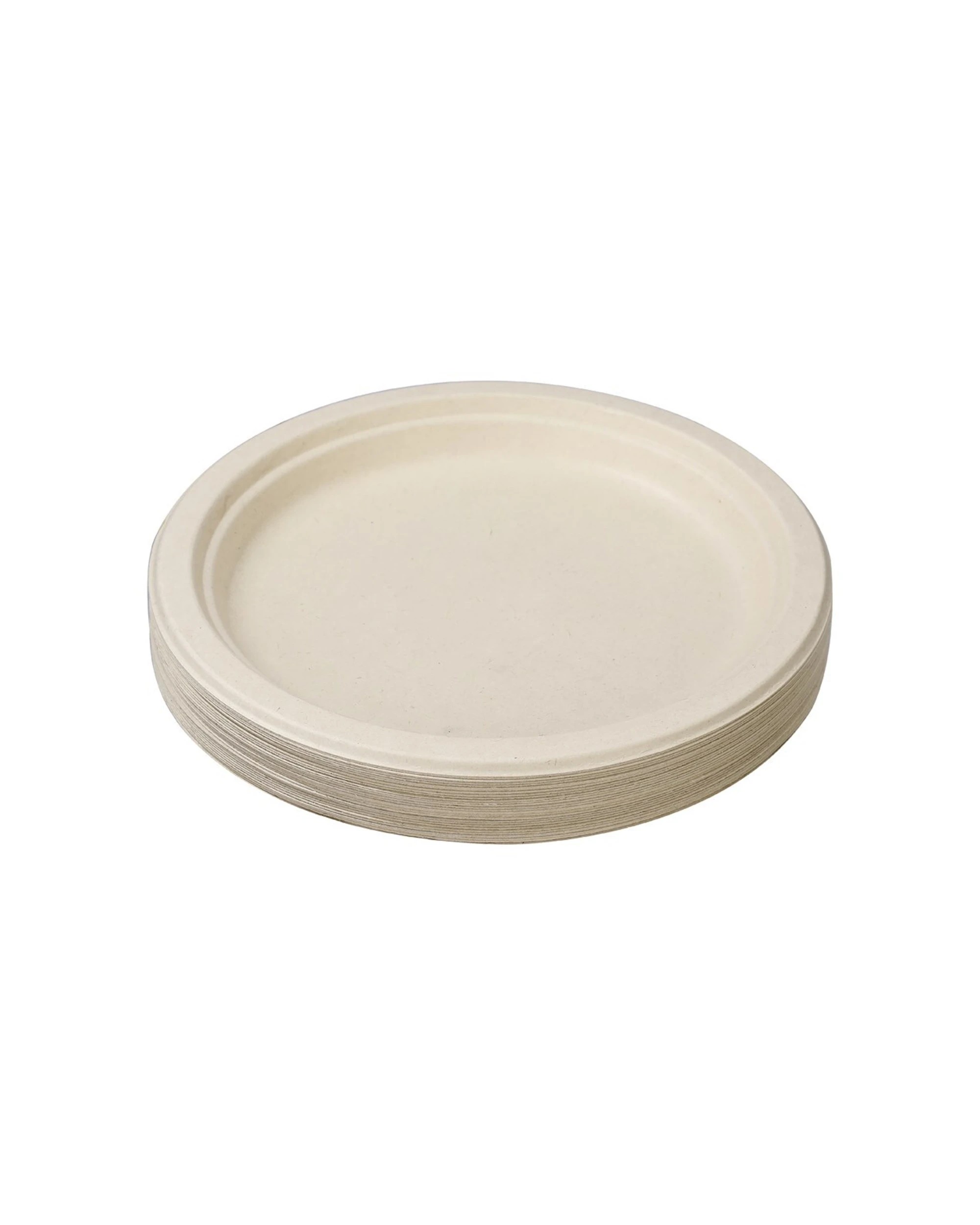 3 30pk Lemon & Lime 23cm Eco Sugarcane Round Dinner/picnic Plate/tableware Natural
 - Natural, 3 of 3