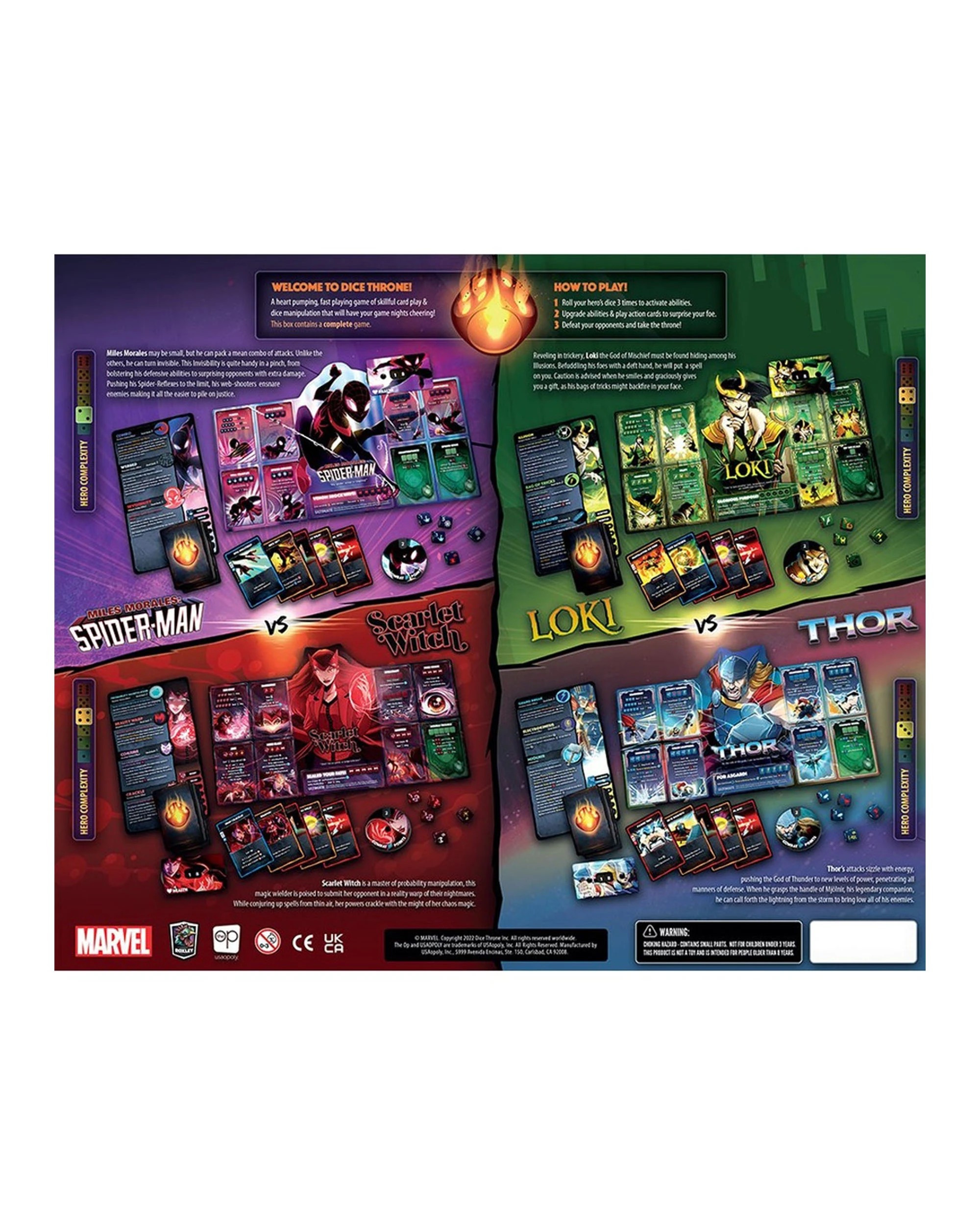 2 USAopoly Marvel Dice Throne 4 Hero Box Set Fast Playing Combat Game for 2 to 4 Players - Multi, 2 of 2