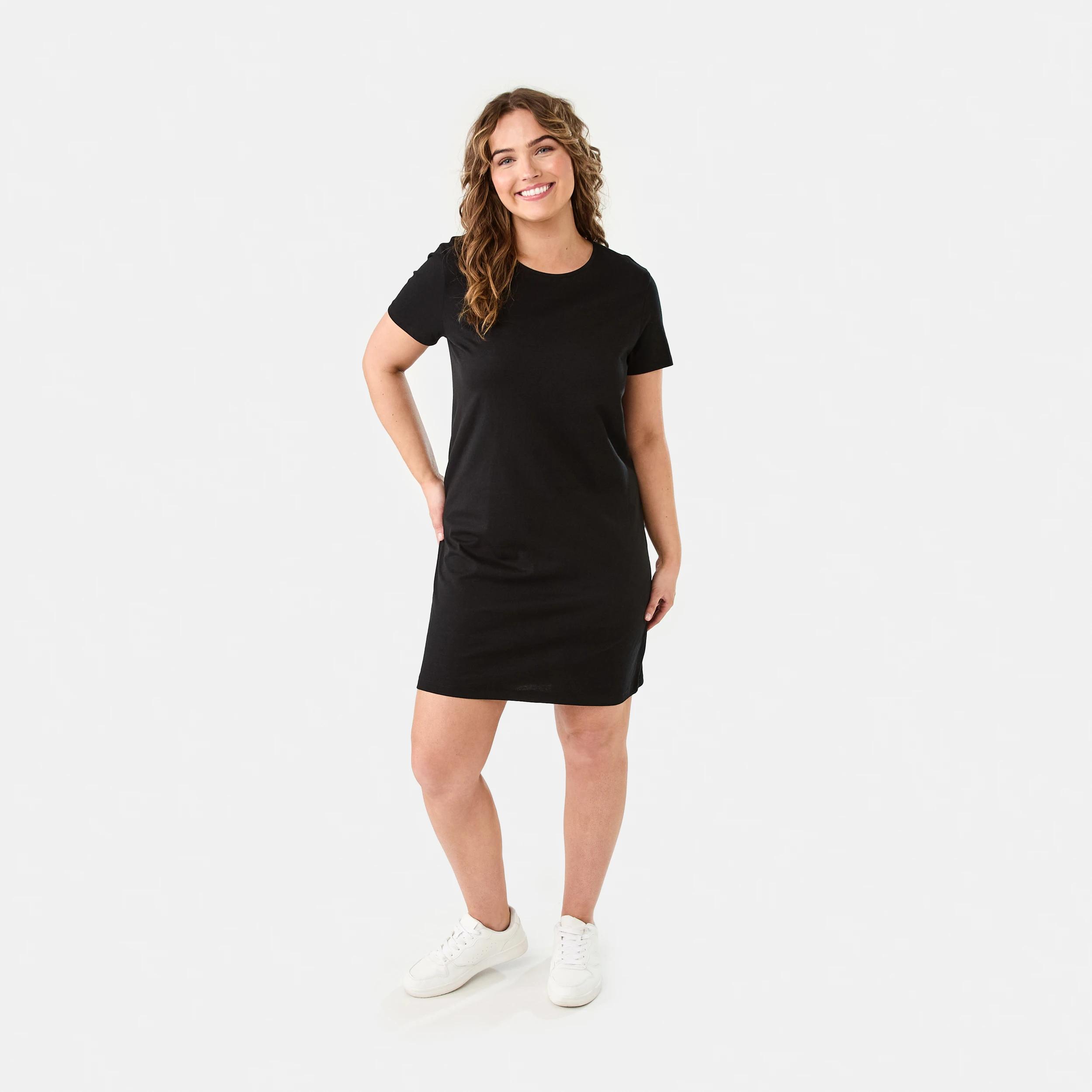 7 Short Sleeve Relaxed T-shirt Mini Dress BLACK, 7 of 7