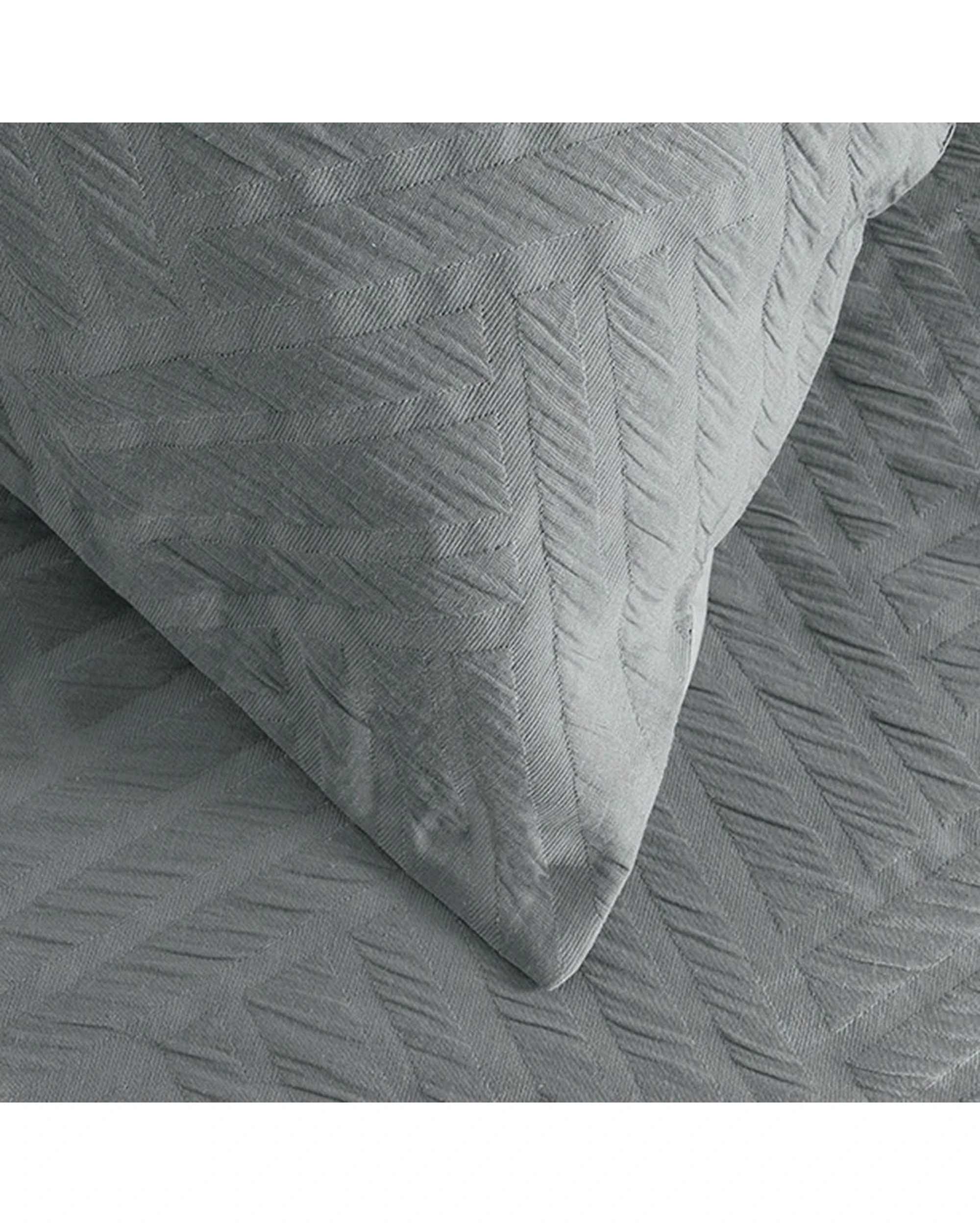 3 Bambury Panama Jacquard European Pillowcase Steel Home Bedding 65x65cm - Grey, 3 of 4