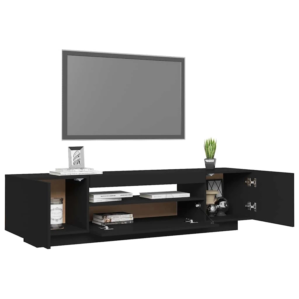 6 Vidaxl Tv Cabinet Tv Cabint With Led Light - Black, 6 of 10