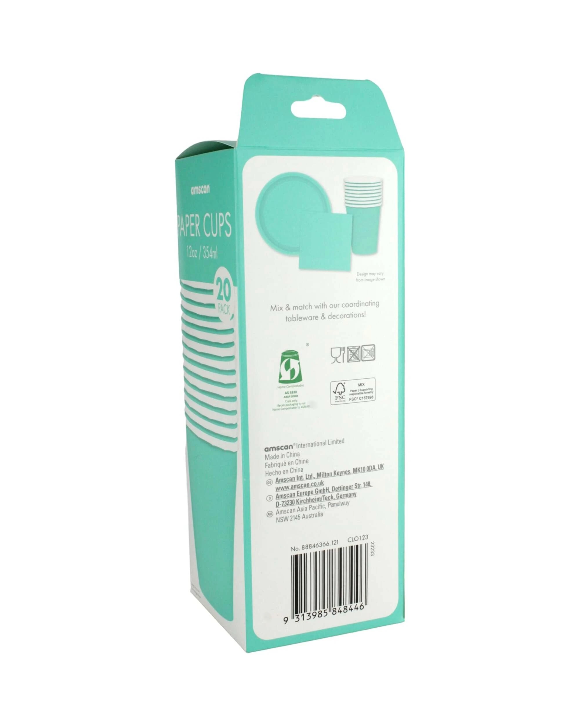 3 Amscan Inc. Robins Egg Paper Cups 354ml Pack of 20 - Blue, 3 of 3