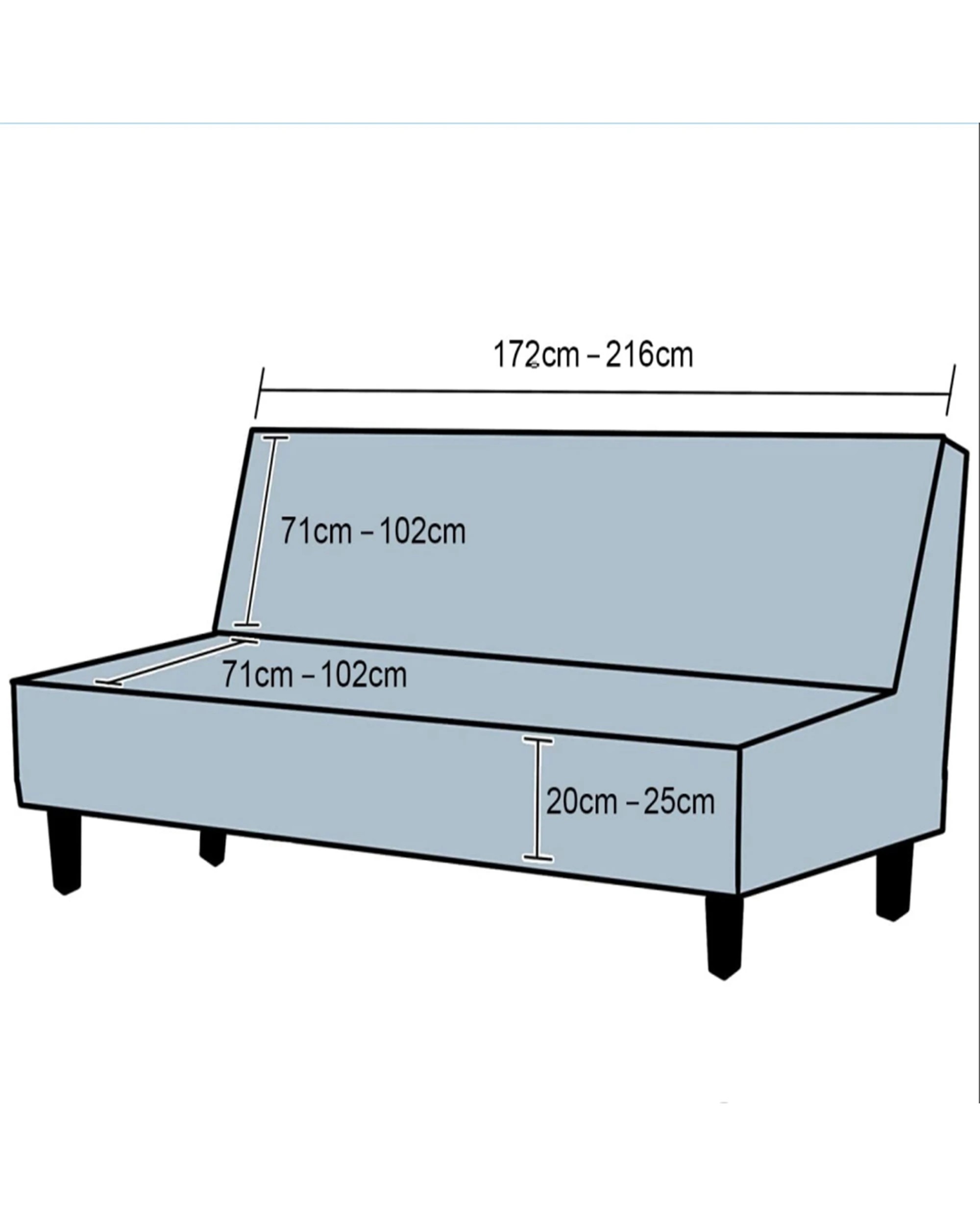 5 Smarcute 3 Seater Armless Futon Sofa Bed Cover Stretch Couch Protector - Green, 5 of 5