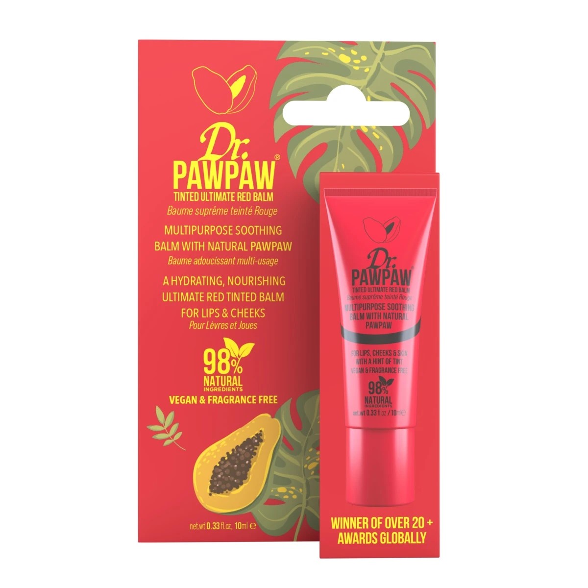 1 Dr. PAWPAW Tinted Ultimate Red Lip Balm 10ml - Natural Pawpaw