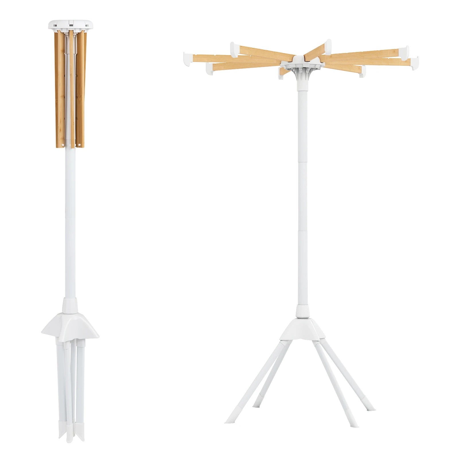 1 Costway Adjustable Clothes Drying Rack Foldable Hanger Laundry Octopus Airer w/8 Bamboo Hanging Rod, 1 of 4