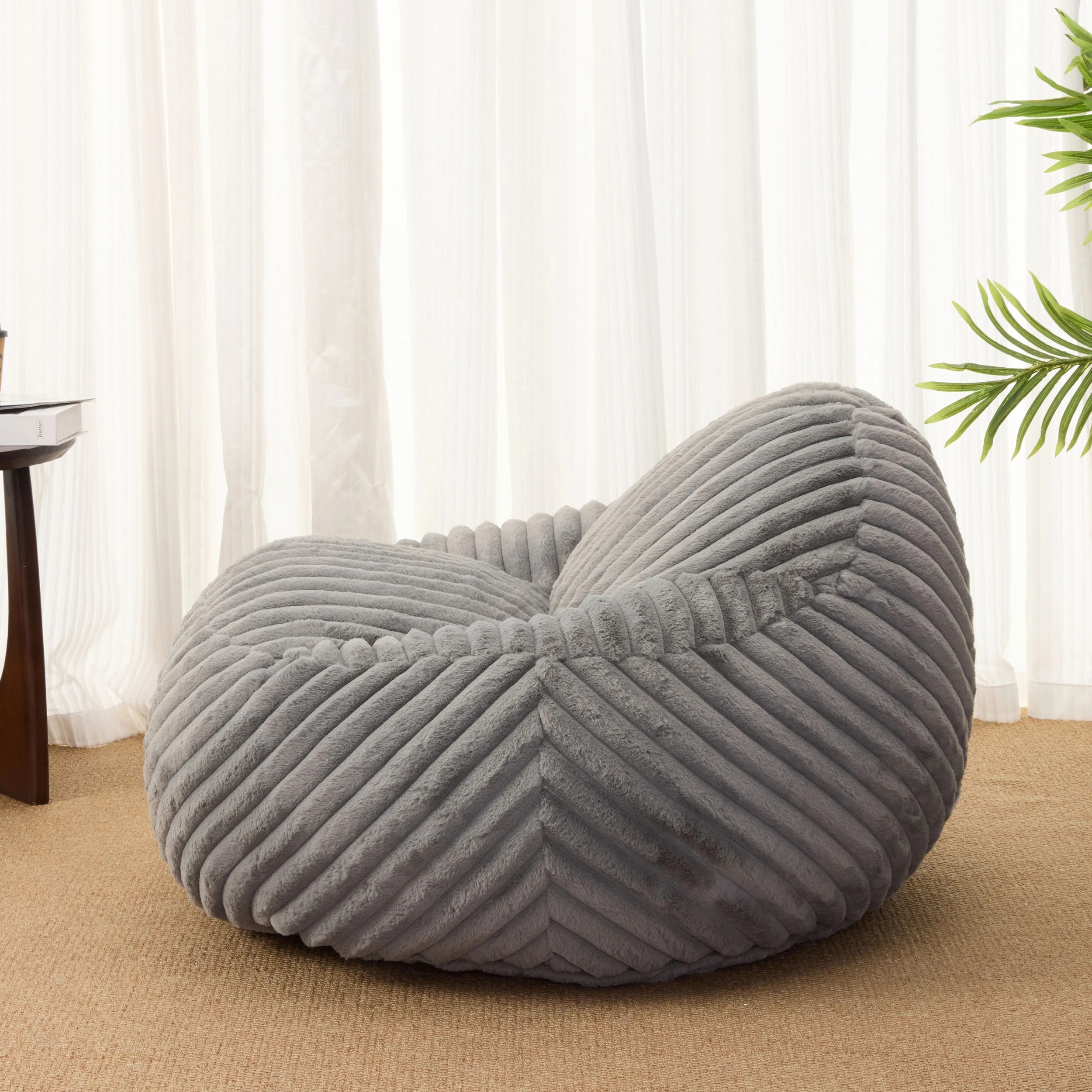10 IHOMDEC Stripe L Shape Upholstery Compression Sofa - Grey, 10 of 10