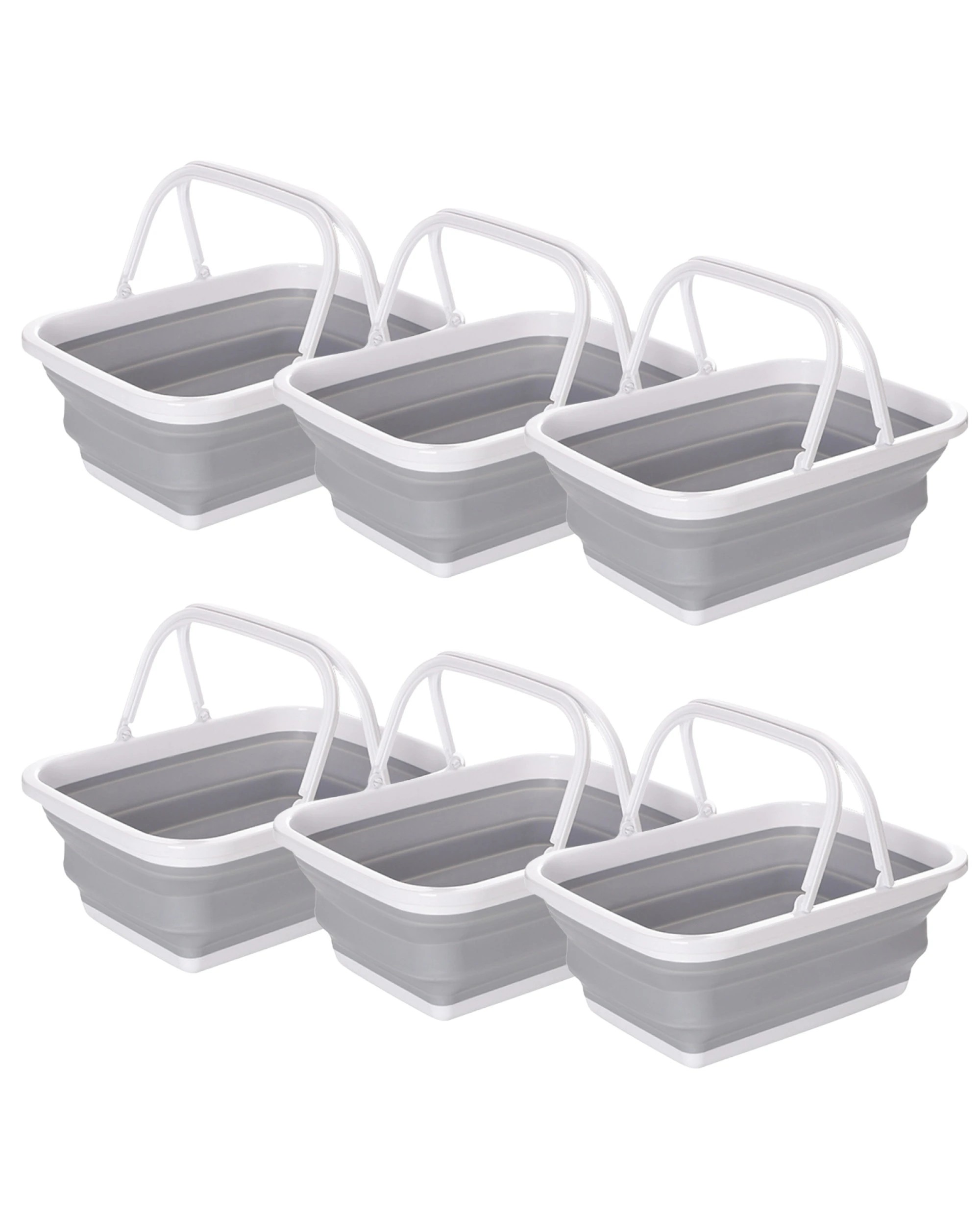 BR Home 6x 9L Collapsible Laundry Folding Basket Wash Clothes w Handles ...