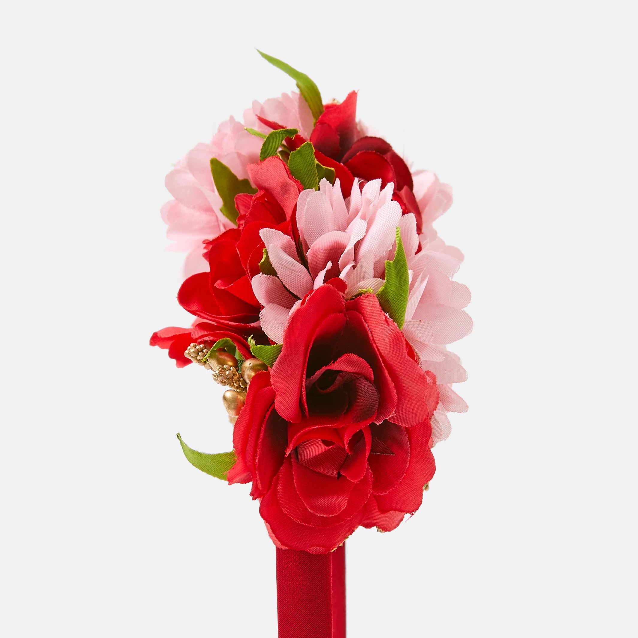2 Christmas Floral Headband - Red, 2 of 5