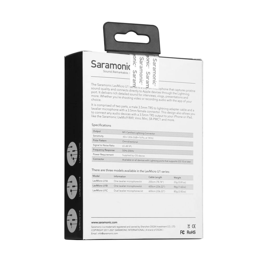 3 Saramonic LavMicro U1A Clip-On Microphone Lightning Black, 3 of 10