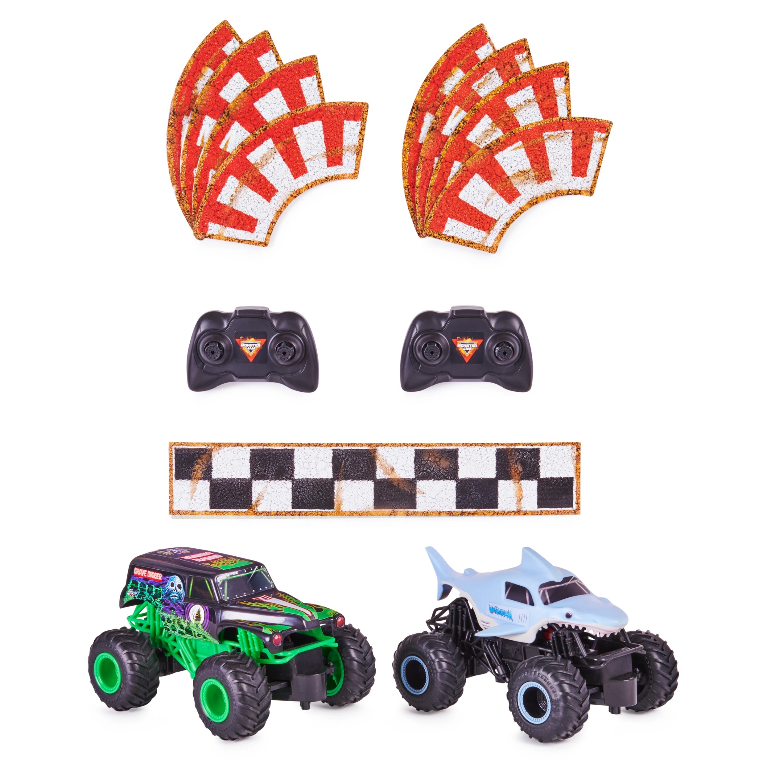 3 2 Pack Monster Jam RC 1:24 Grave Digger vs  El Toro Loco Racing Rivals, 3 of 7