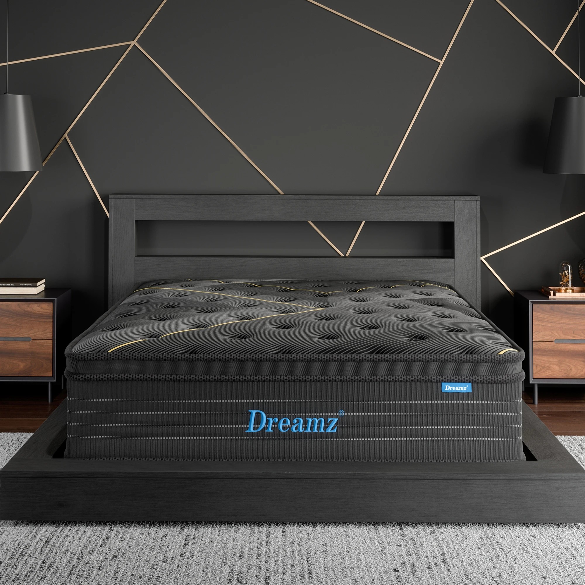 7 Dreamz Spring Mattress Bamboo Euro Top Bed Pocket HD Egg Foam  Super King 35cm, 7 of 8