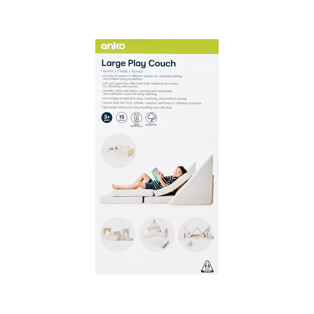 9 15 Piece Large Play Couch - Grey, 9 of 10
