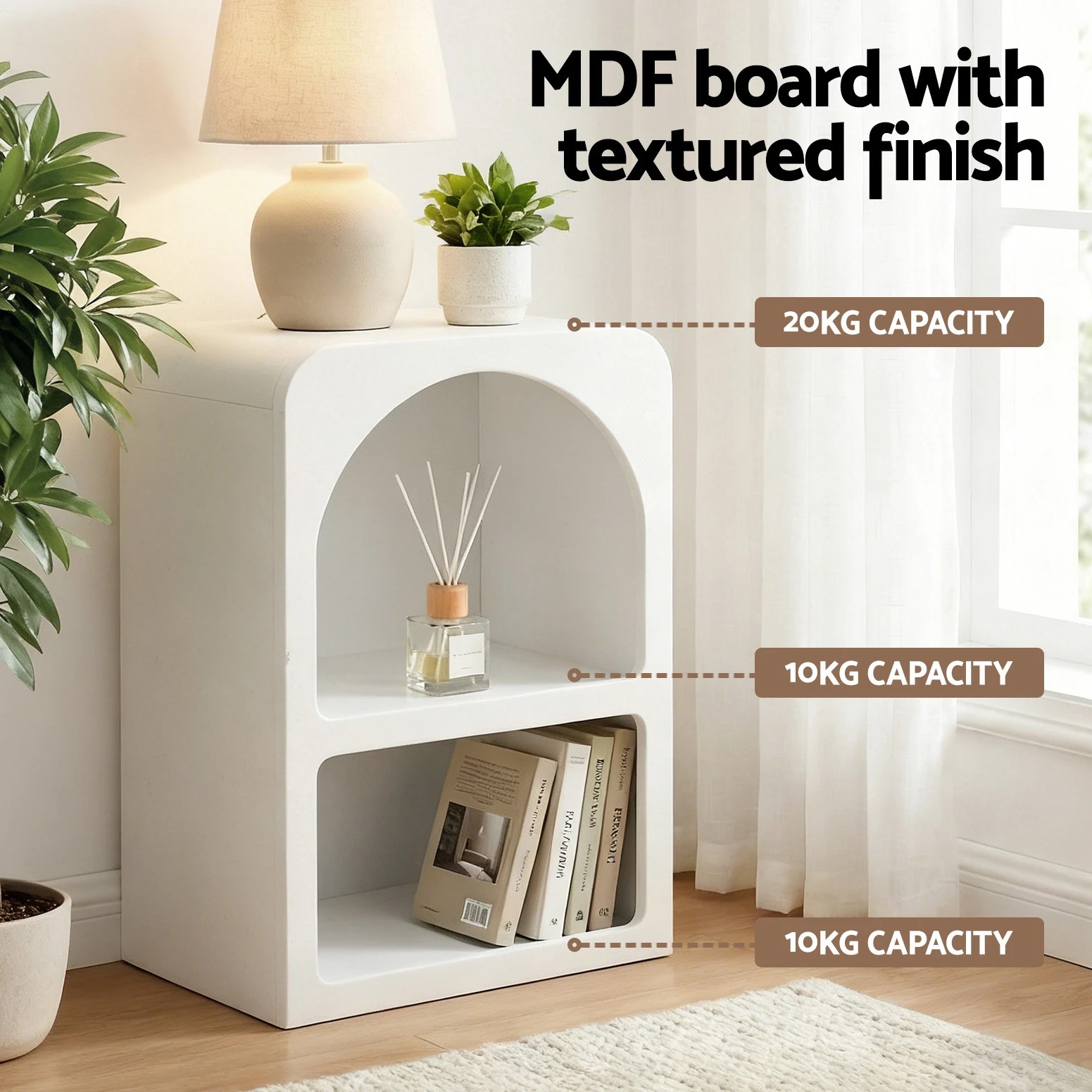 8 Artiss Bed Frame King Single with Bedside Table Set Scallop Headboard  Velvet Fabric Beds Base - Multi, 8 of 8