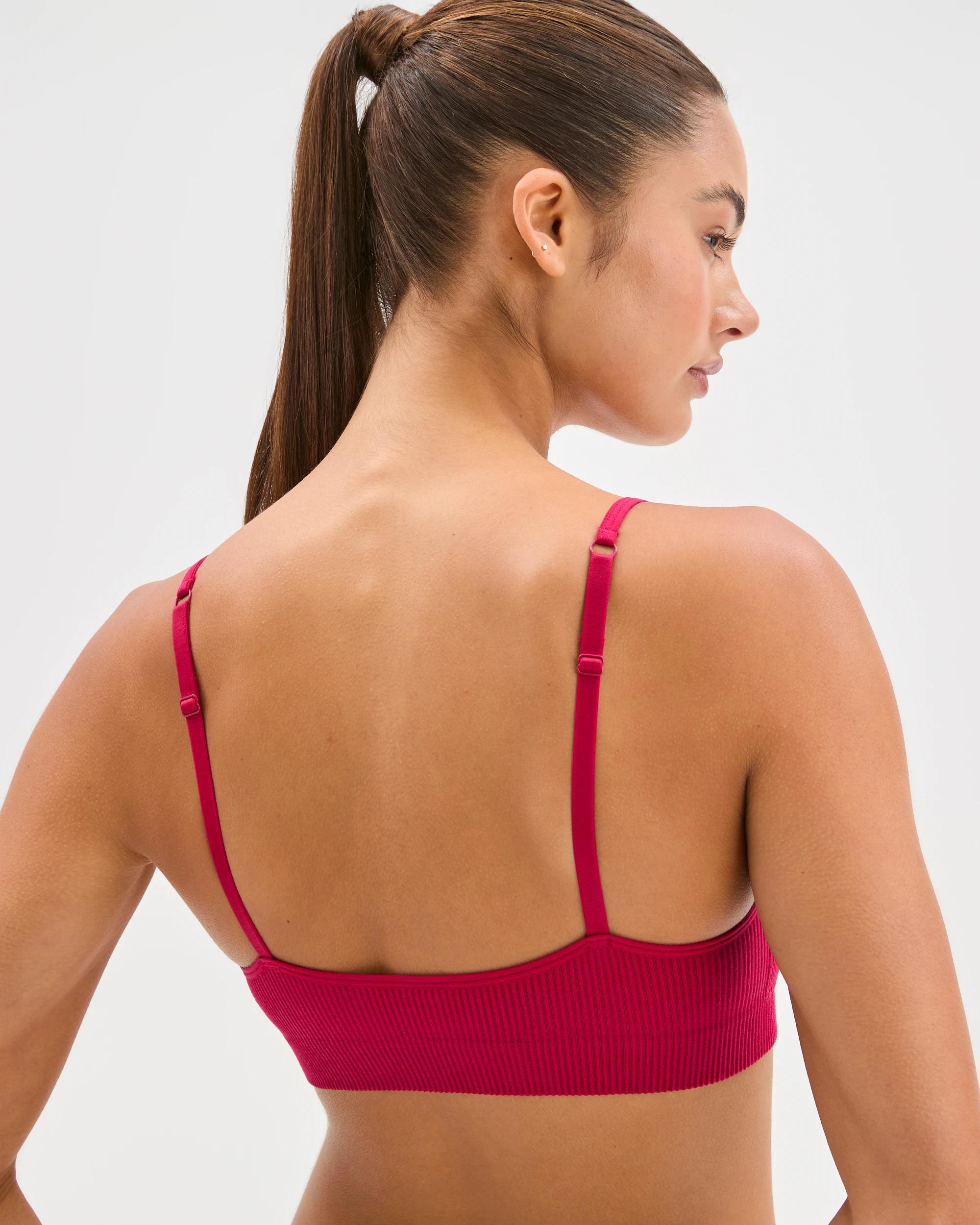 5 Ribbed Seamfree Strappy Crop Top - Lily Loves RED, 5 of 5