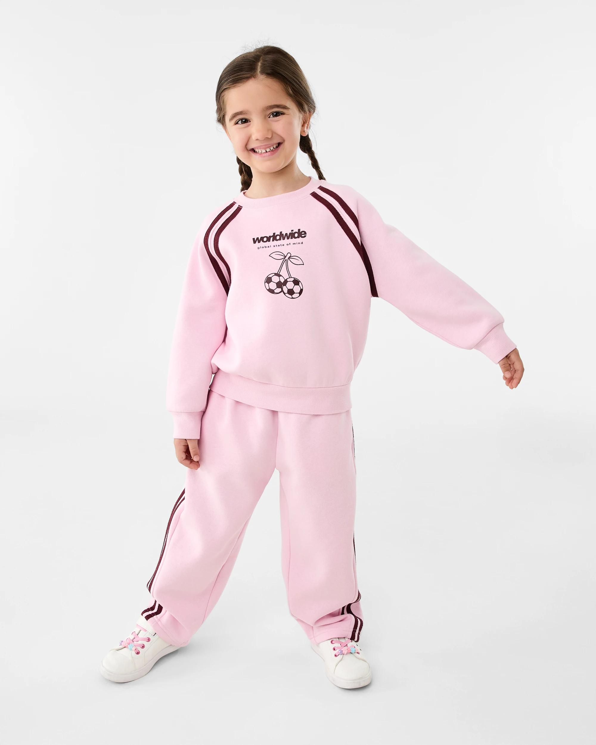 7 Raglan Sport Crew Neck Sweatshirt Pink Ball, 7 of 8