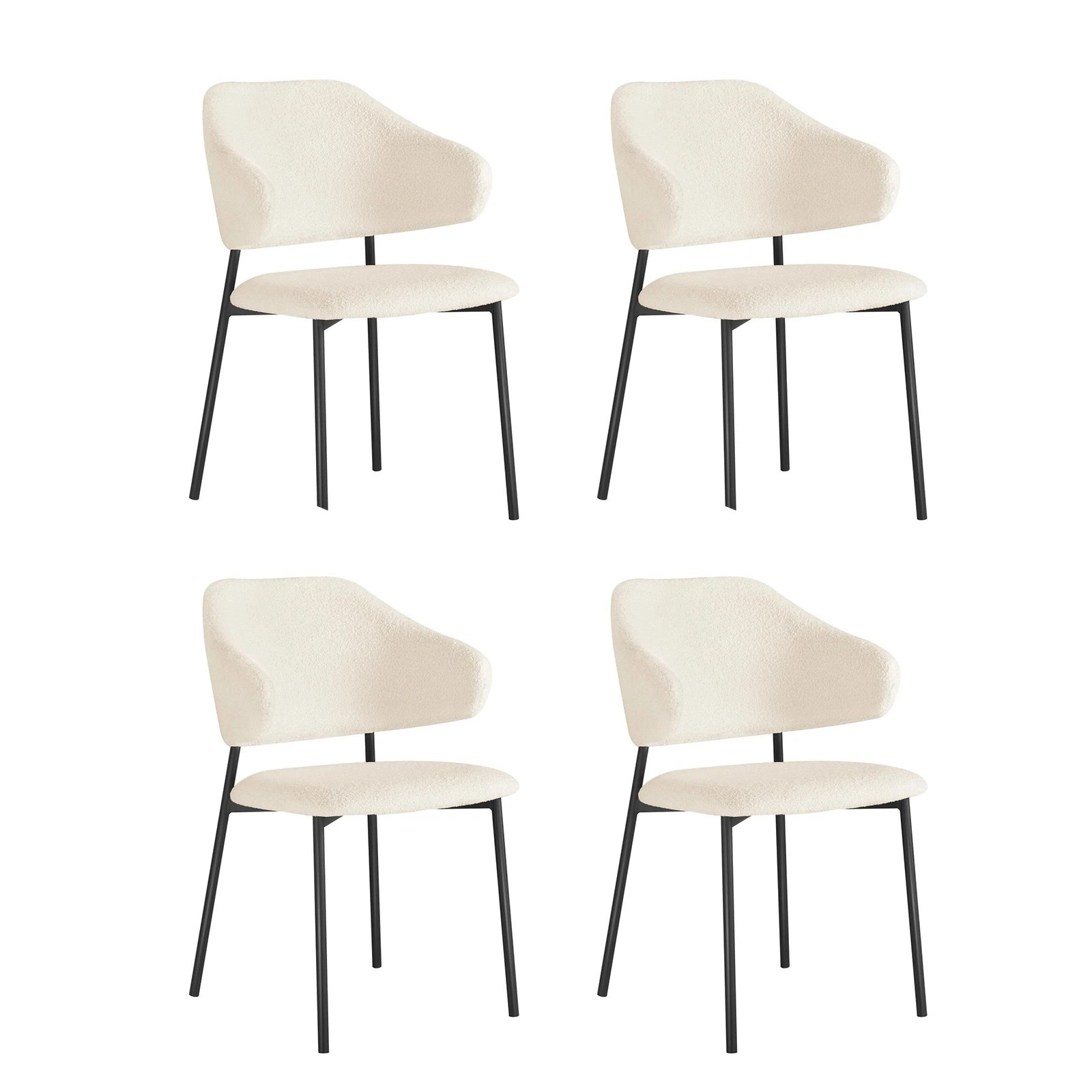 2 Oikiture 4x Armchair Dining Chair Accent Chairs Tub Armchairs Sherpa - Multi, 2 of 9