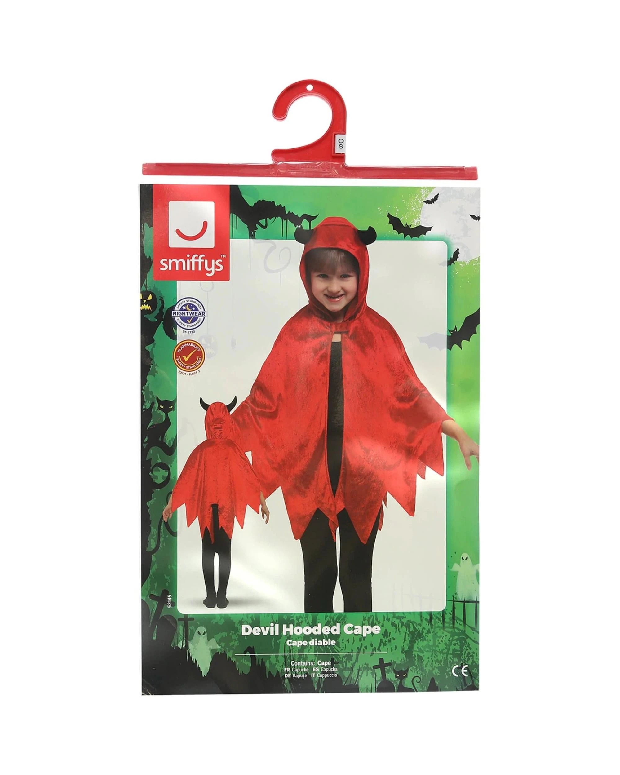 8 Unisex Devil Hooded Cape Child Costume, 8 of 8