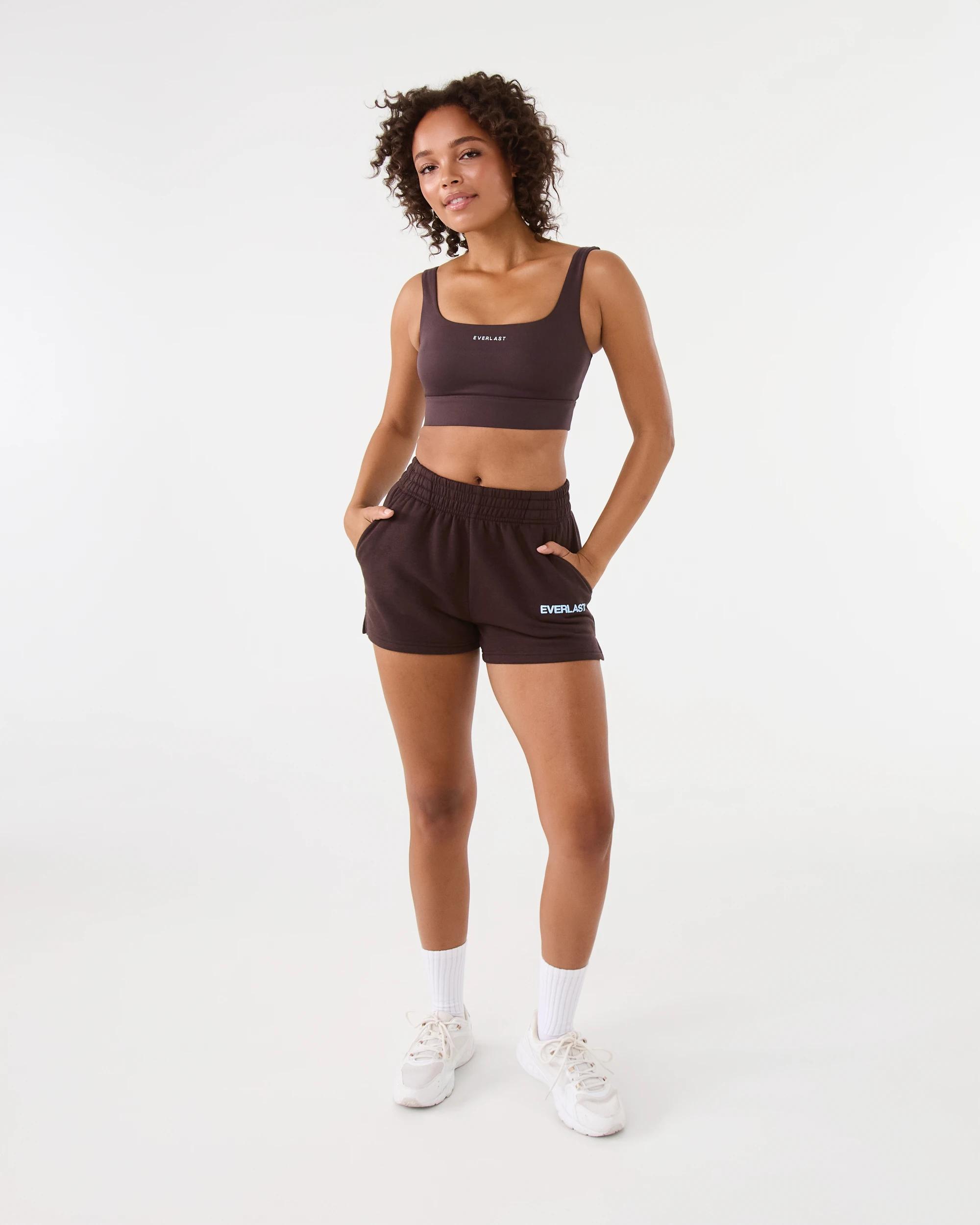 2 Everlast Womens Square Crop Top Coffee, 2 of 9