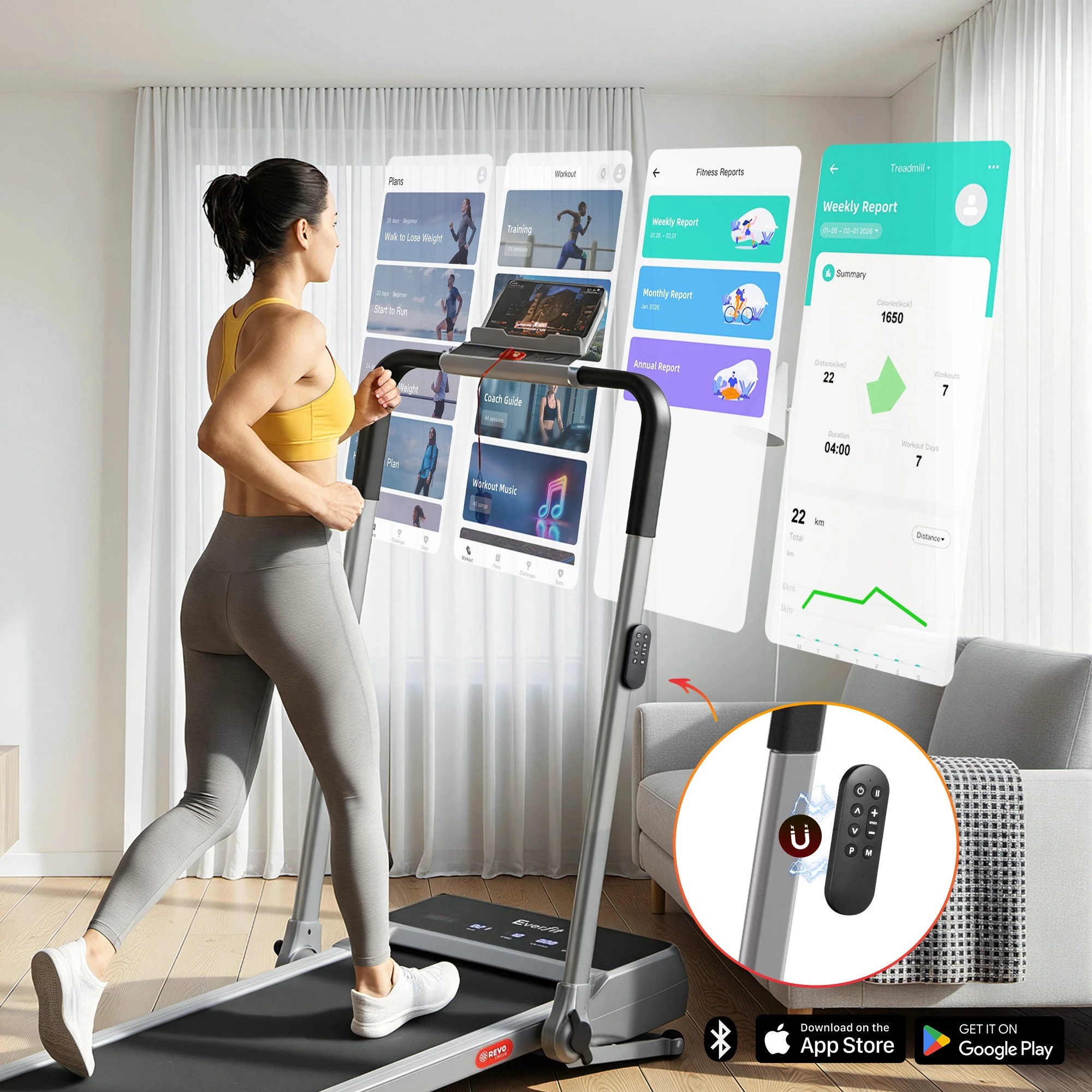 8 Everfit 3 in 1 Walking Pad Treadmill 20% Auto Incline Under Desk Foldable for Home With 40cm Belt - Silver, 8 of 10