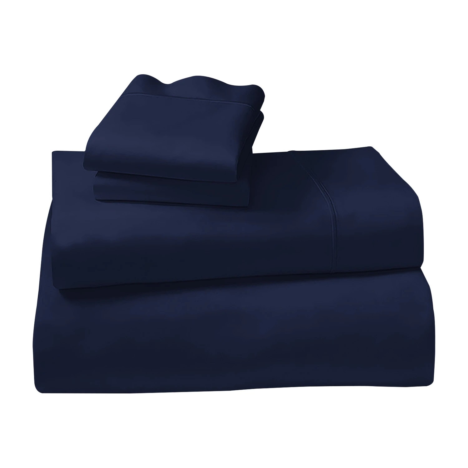 2 4pc 1000 Thread Count Cotton Rich Sheet Gift Pack Cvc Microfibre Blend In Navy
 - King Bed, 2 of 8