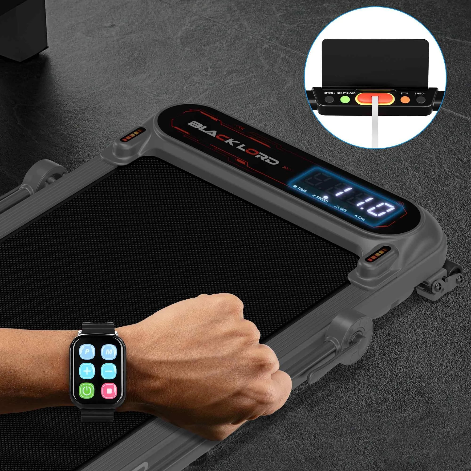 8 Black Lord Treadmill Electric Walking Pad Incline Shock Absorbers Foldable - Silver, 8 of 10