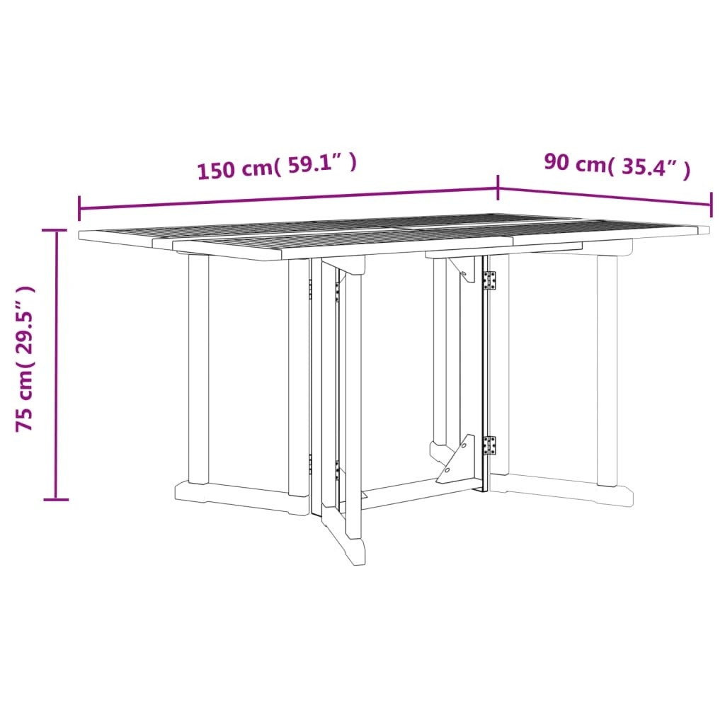 7 Vidaxl Folding Butterfly Garden Table Solid Wood Teak - Brown, 7 of 7