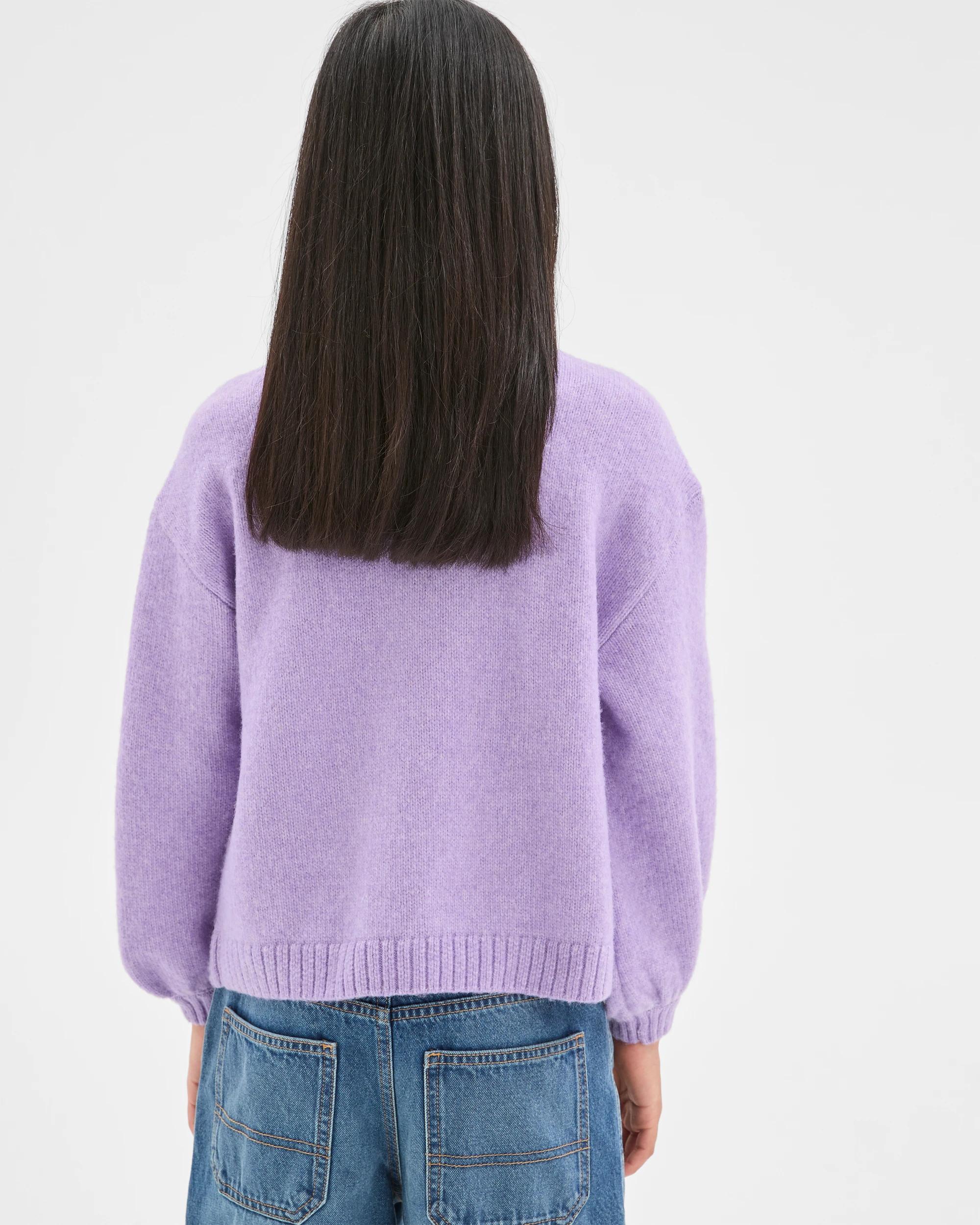 4 Target Kids Sequin Long Balloon Sleeve Knit Jumper PURPLE, 4 of 6